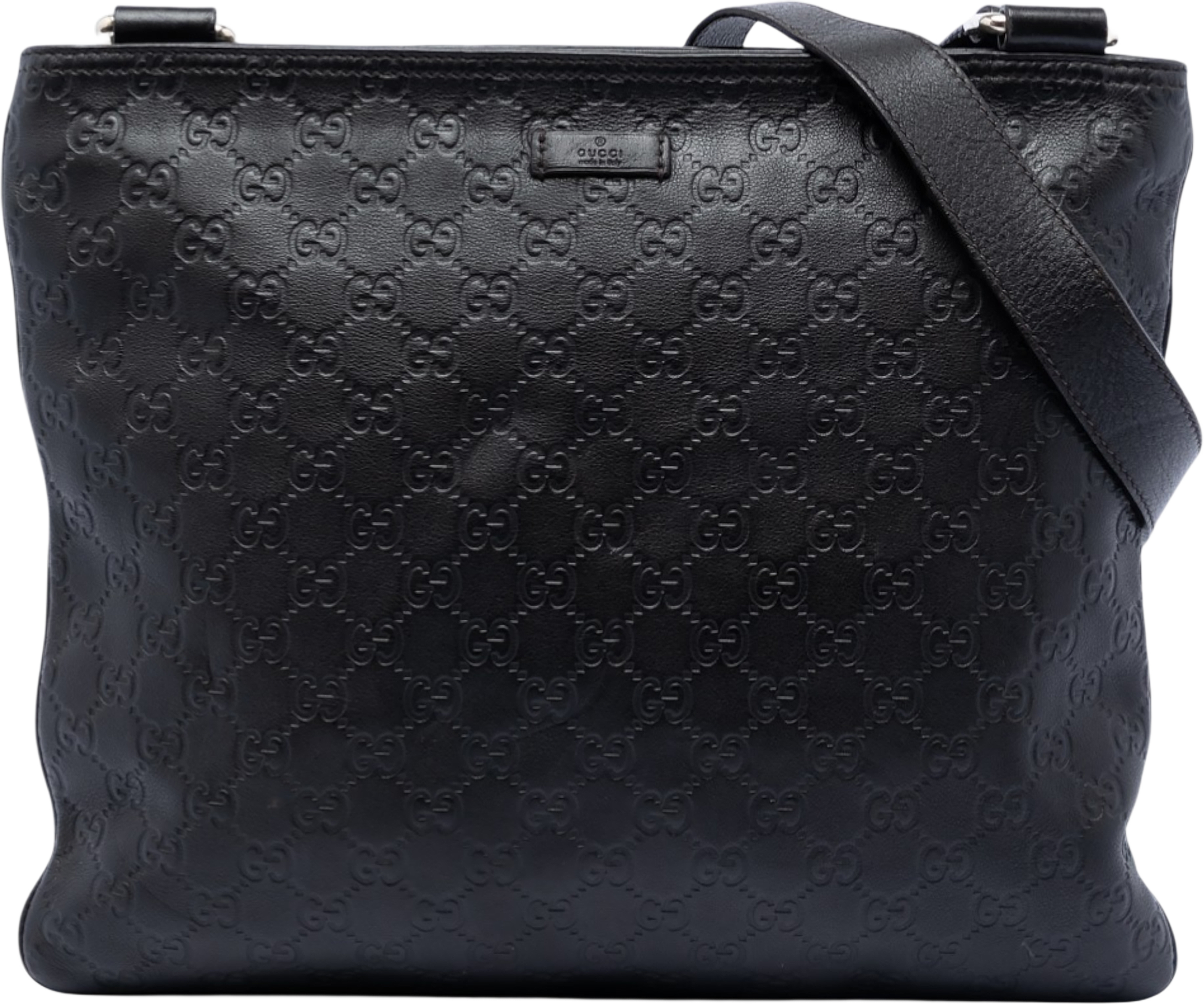 Gucci Guccissima Crossbody, från Luxclusif, i färgen black. Klicka för att öppna bilden i stort format