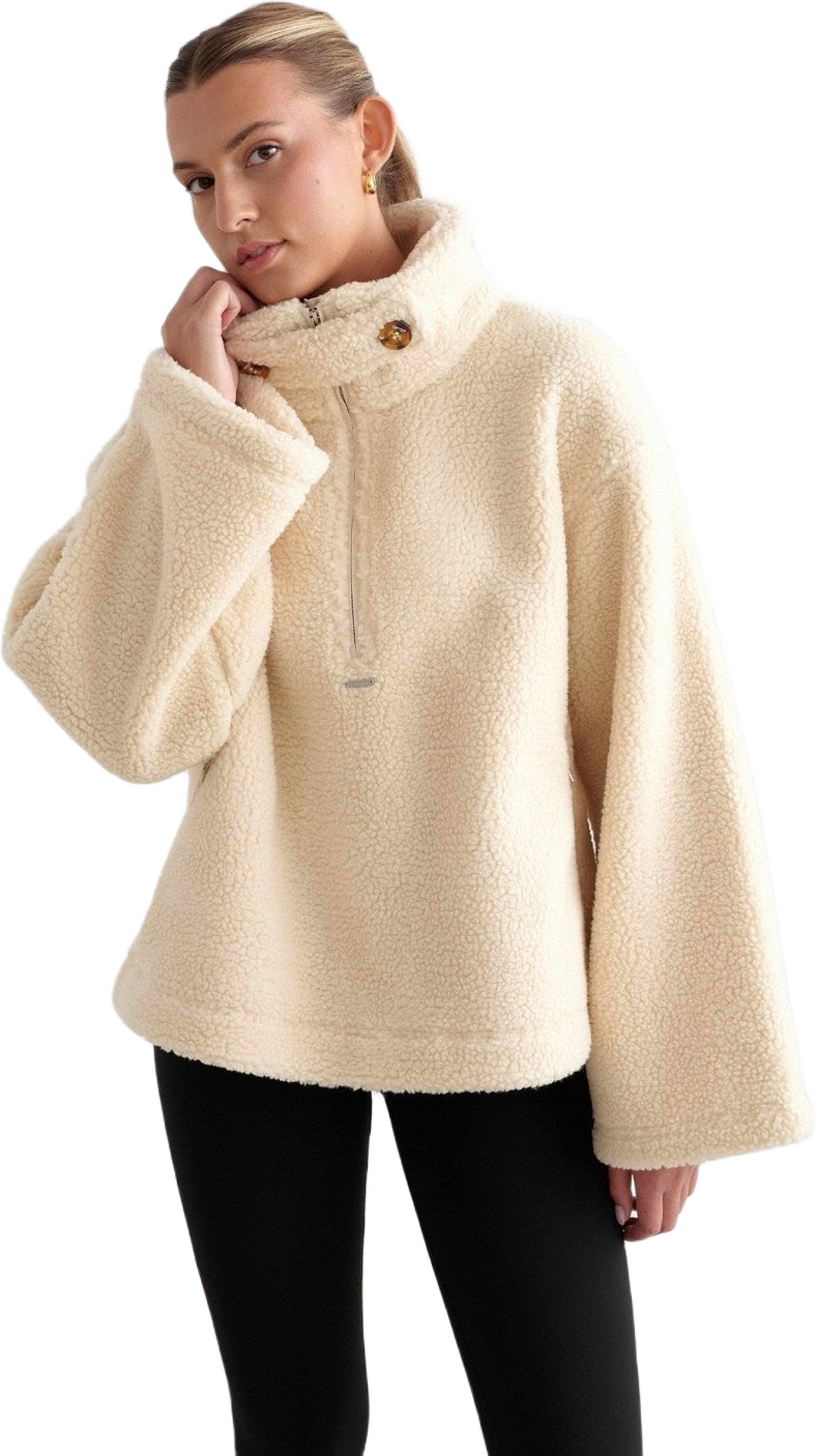 Almond White Pile Anorak