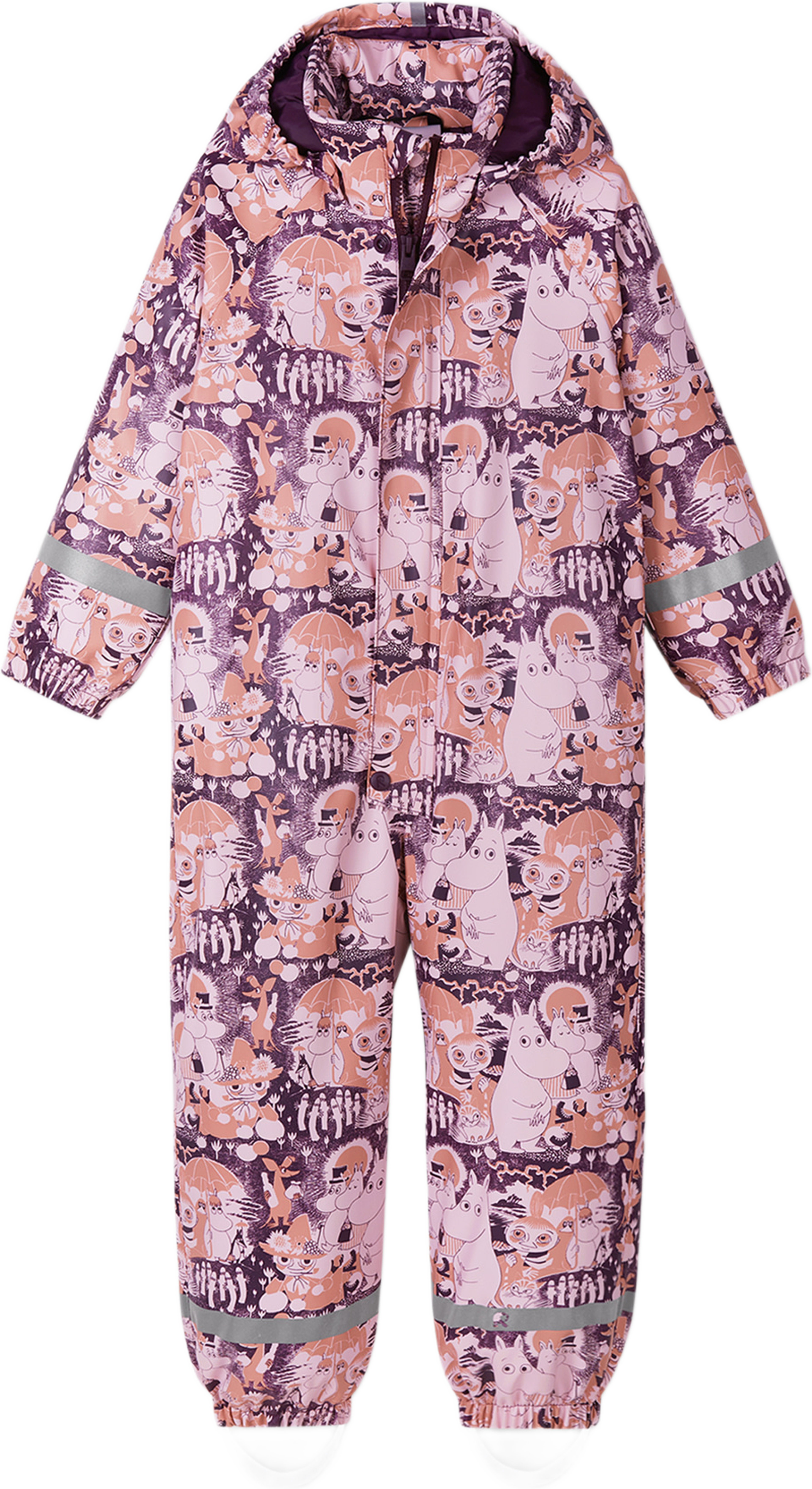 Regnöverall Moomin Rapakko, från Reima, i färgen pale rose. Klicka för att öppna bilden i stort format