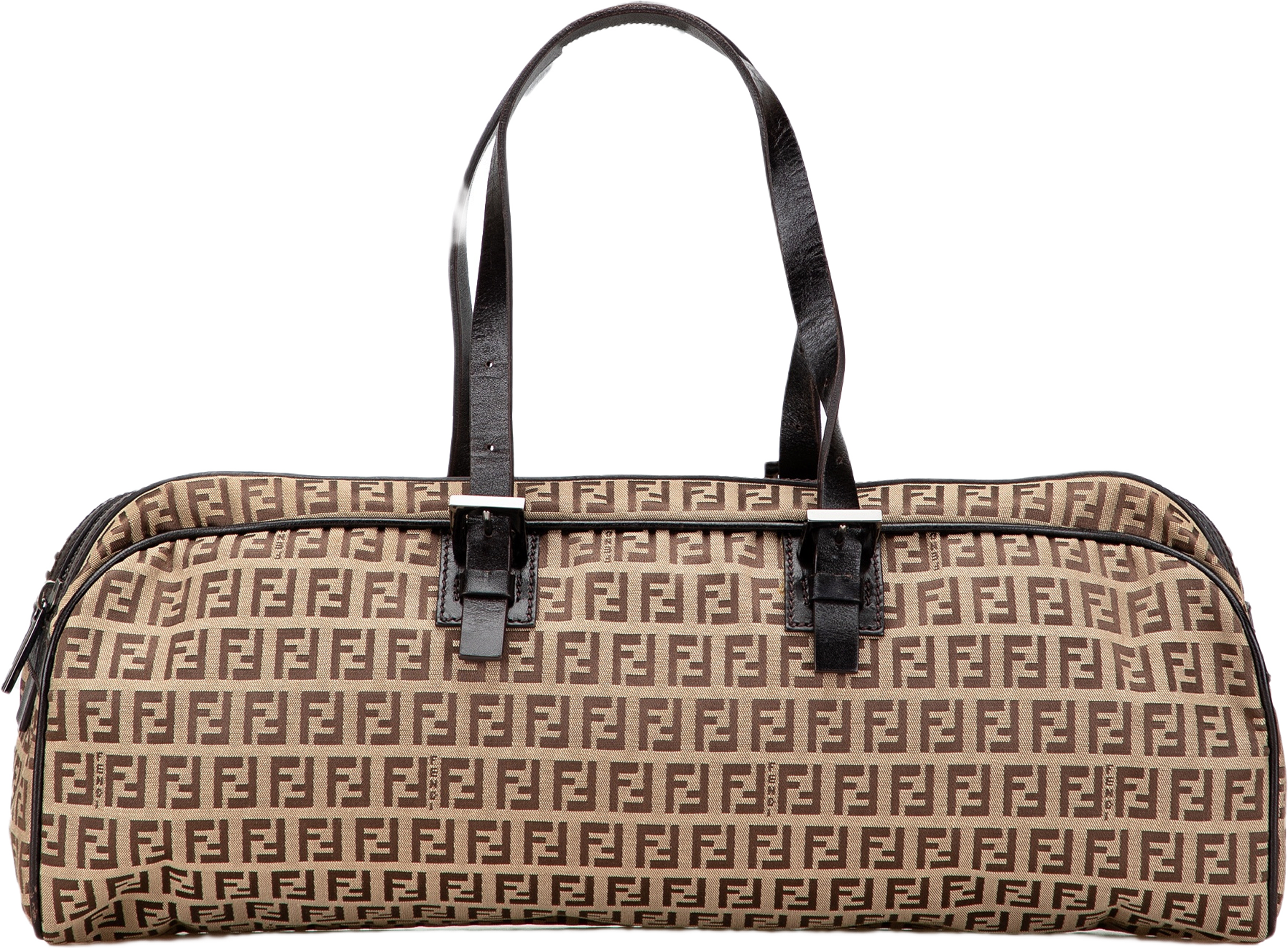 Fendi Zucchino Canvas Handbag, från Luxclusif, i färgen beige. Klicka för att öppna bilden i stort format