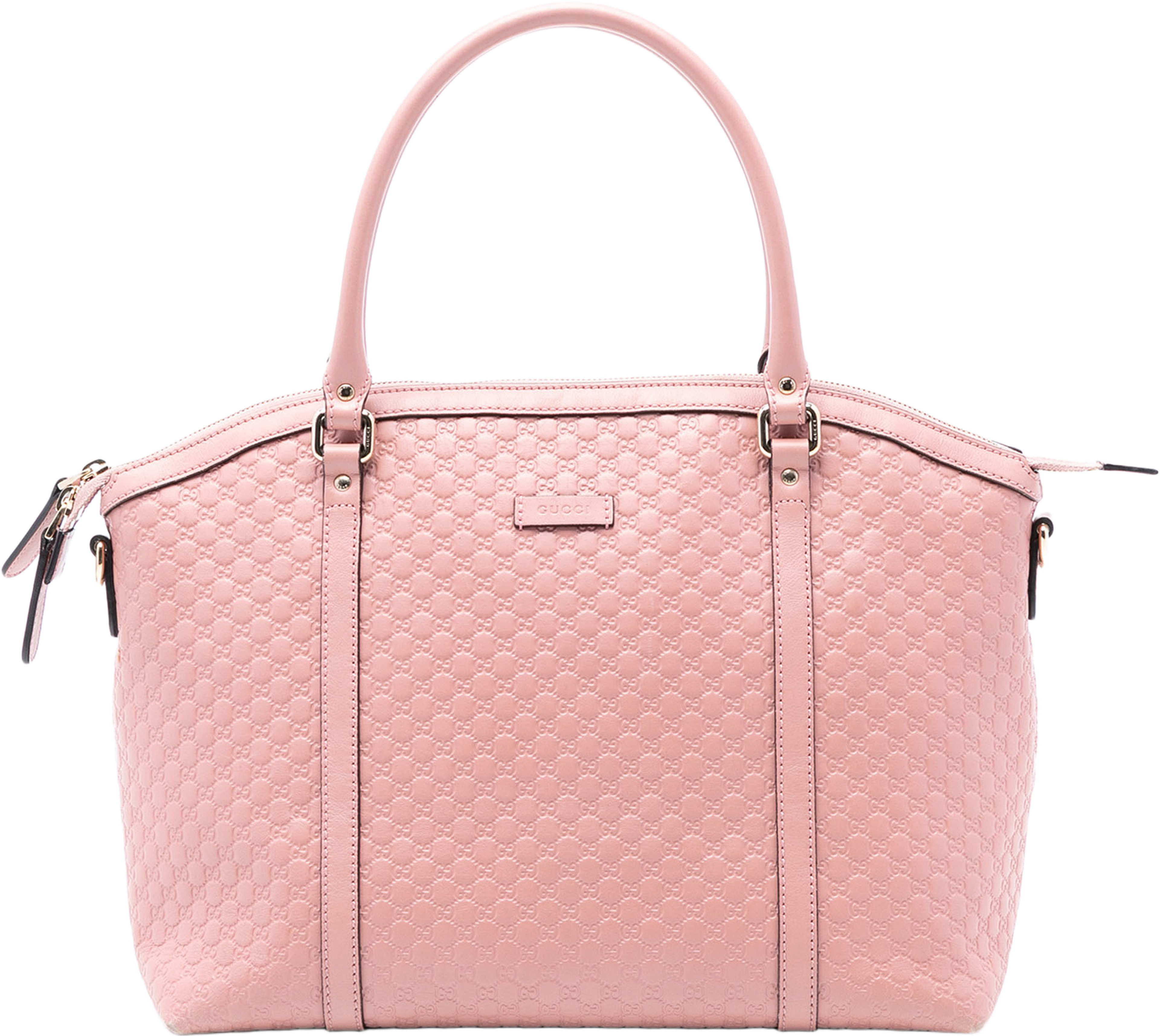 Gucci Large Microguccissima Dome Satchel, från Luxclusif, i färgen pink. Klicka för att öppna bilden i stort format