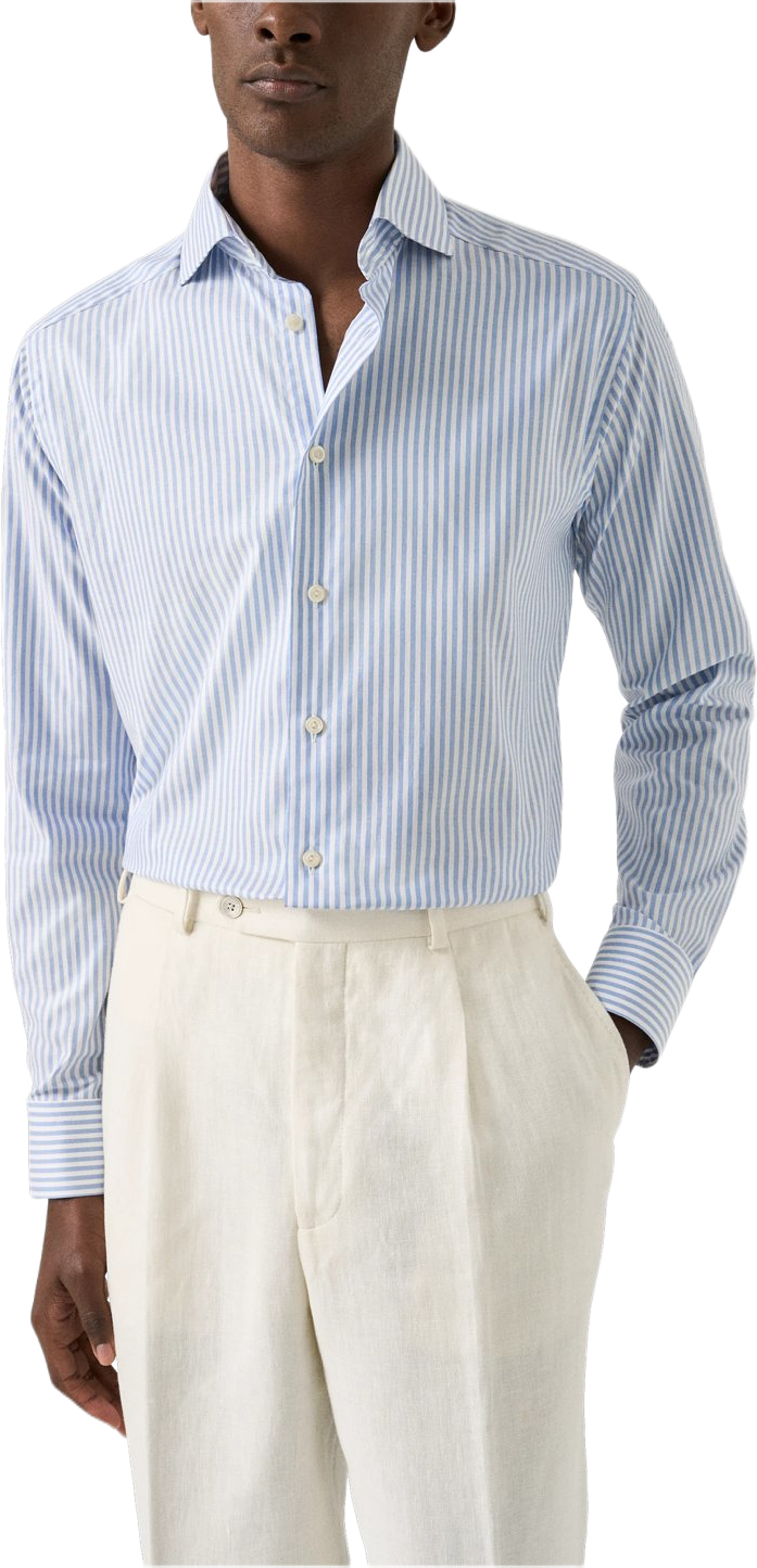 Randig Signature Oxford-skjorta Slim Fit, från Eton, i färgen light blue. Klicka för att öppna bilden i stort format