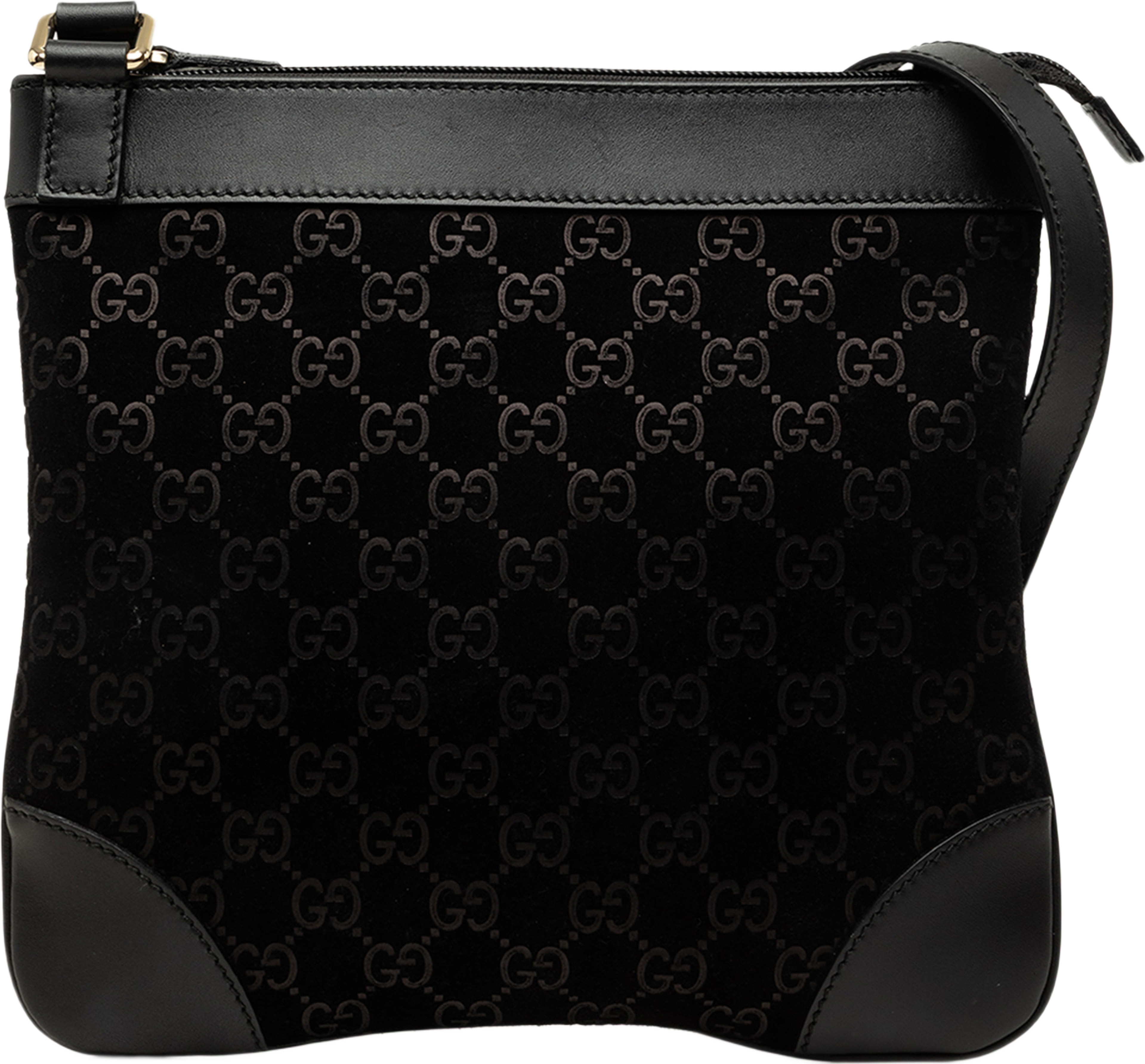 Gucci Gg Suede Crossbody, från Luxclusif, i färgen svart. Klicka för att öppna bilden i stort format
