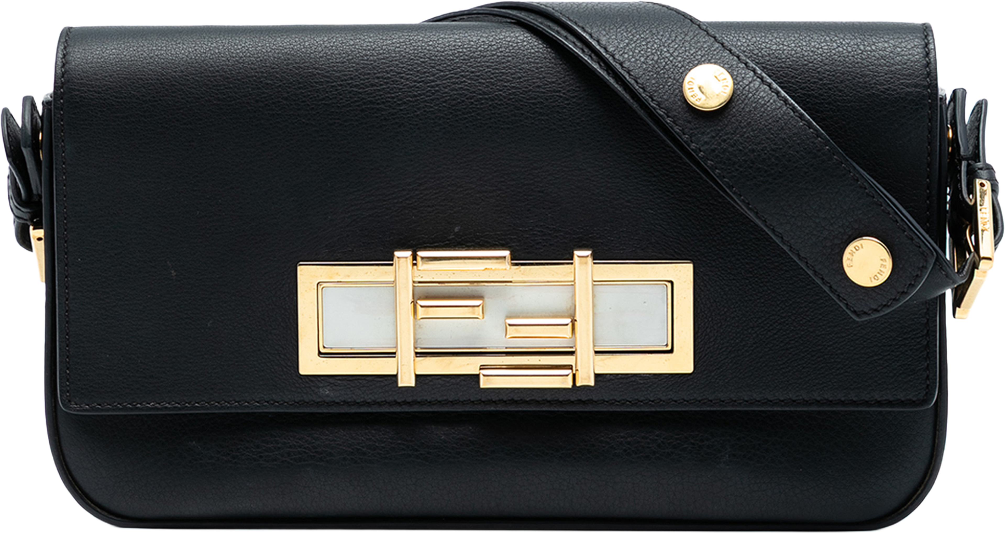 Fendi Leather 3baguette Shoulder Bag, från Luxclusif, i färgen black. Klicka för att öppna bilden i stort format