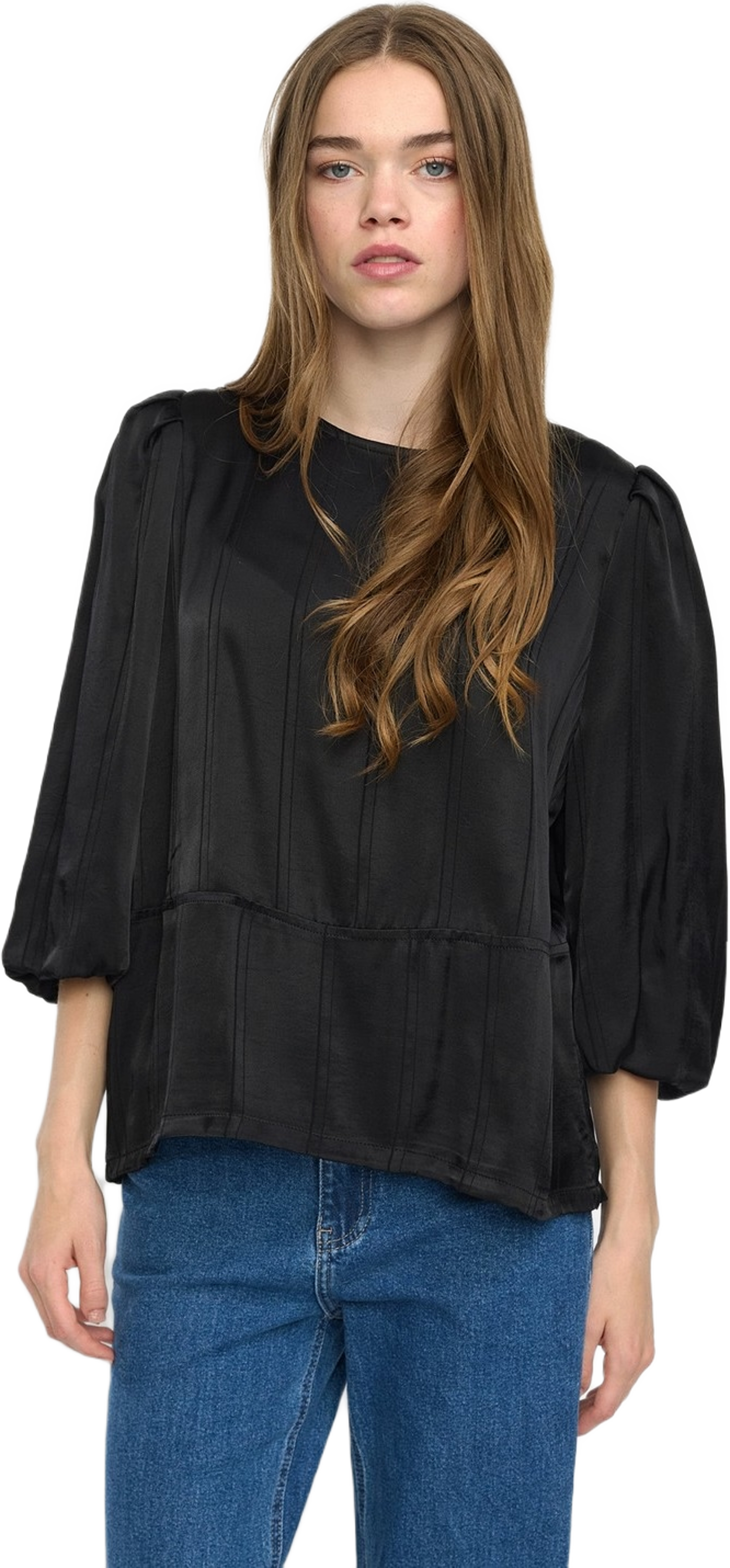 Srmadelyn Blouse - Striped Jacquard Black