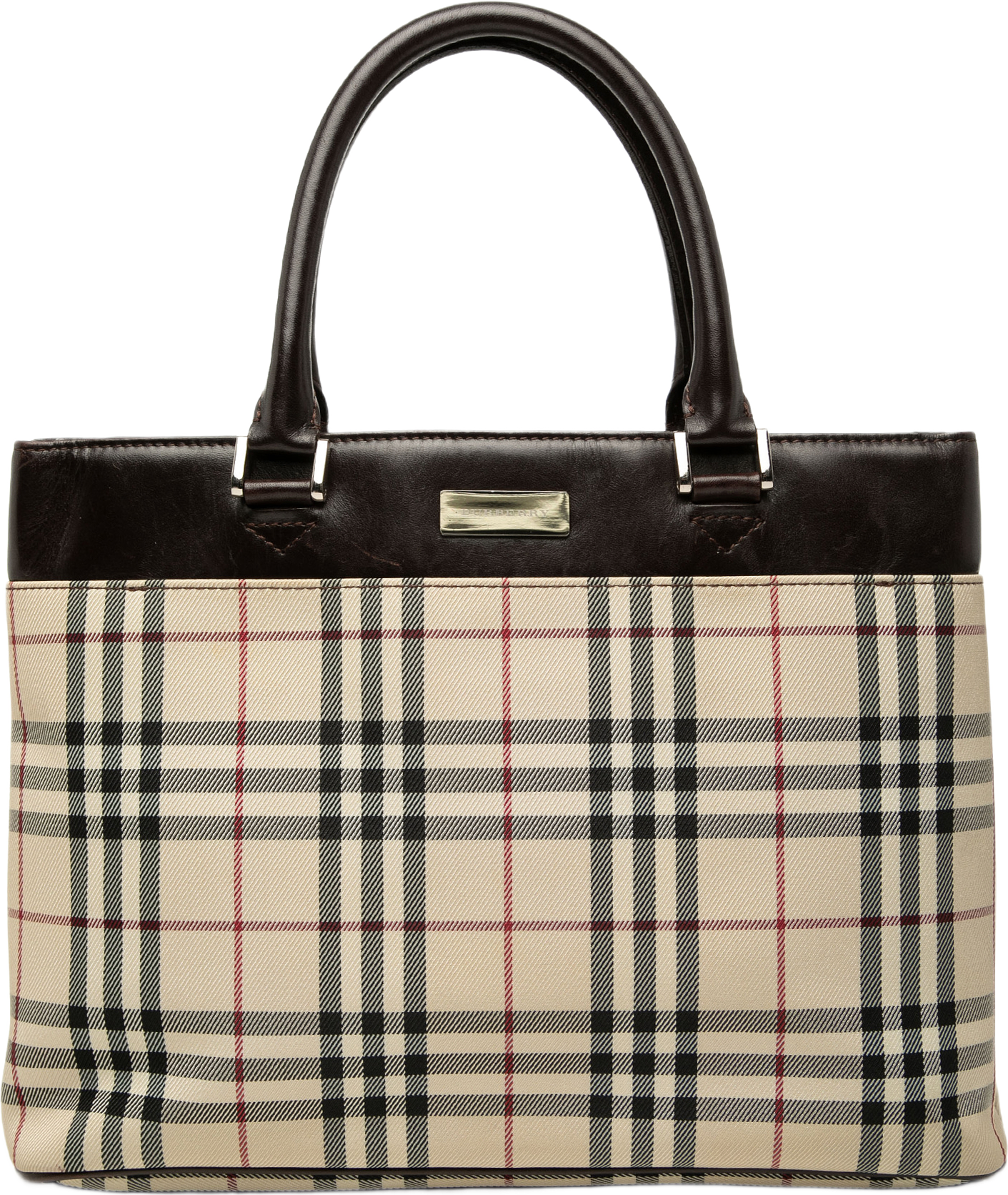 Burberry House Check Canvas Tote, från Luxclusif, i färgen beige. Klicka för att öppna bilden i stort format