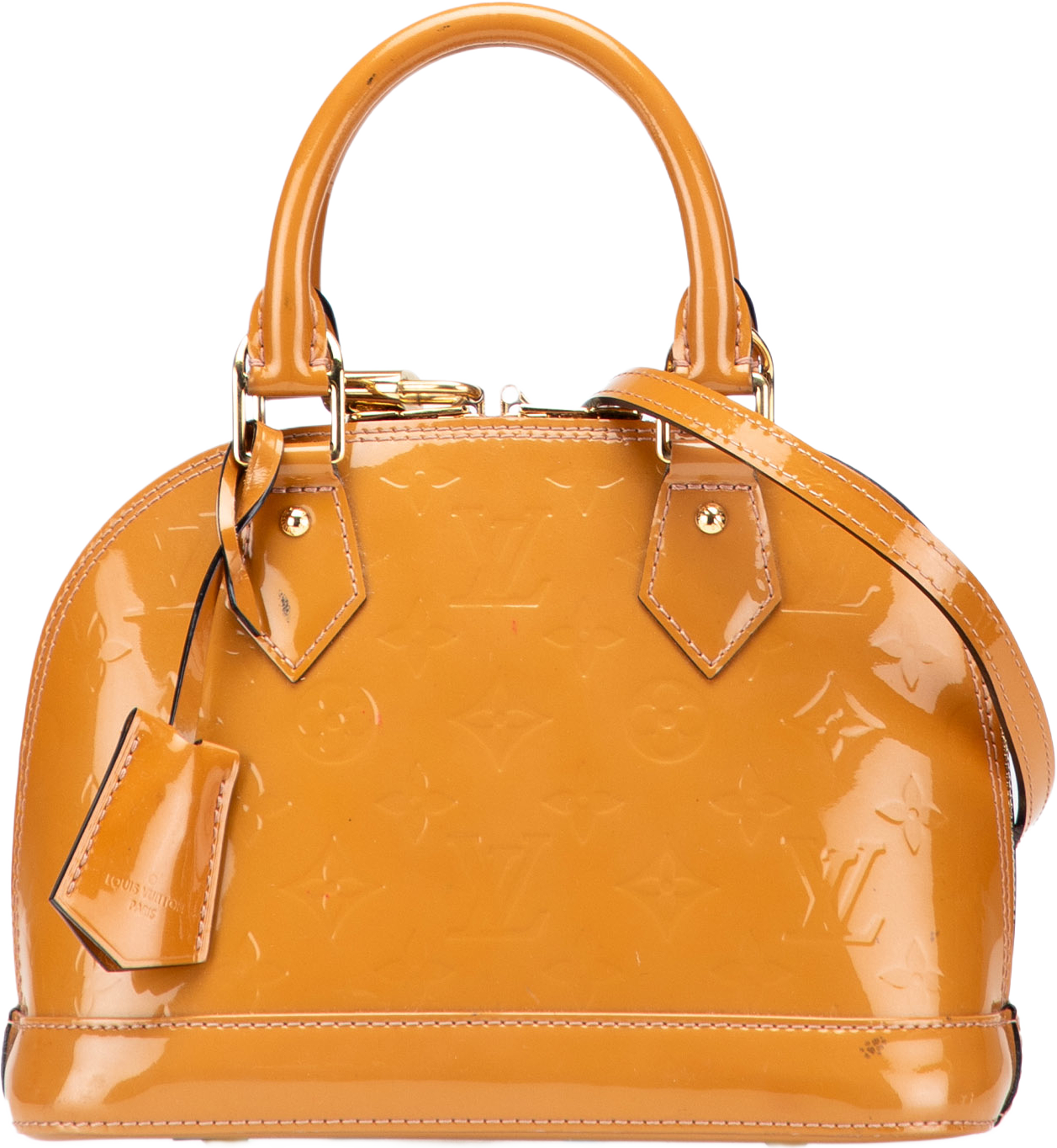 Louis Vuitton Monogram Vernis Alma Bb, från Luxclusif, i färgen brun. Klicka för att öppna bilden i stort format