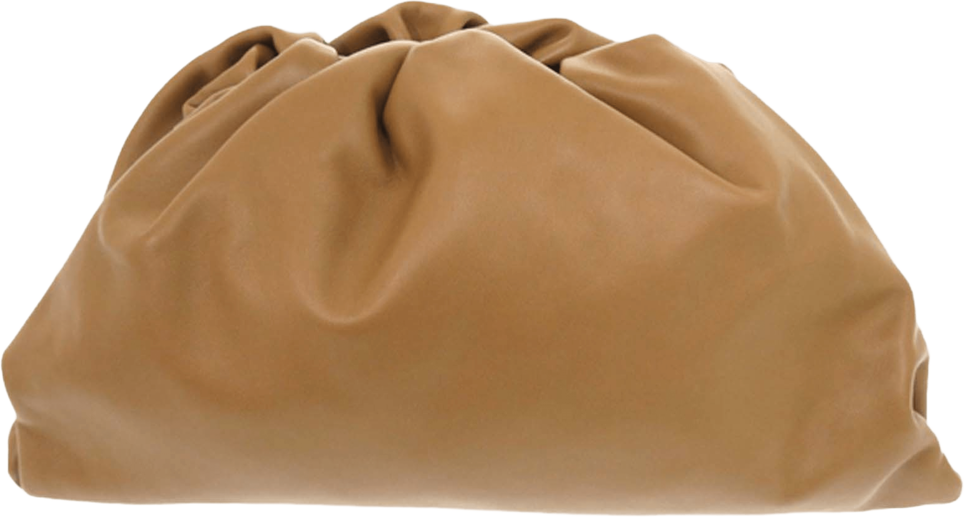 Bottega Veneta Lambskin The Pouch, från Luxclusif, i färgen caramel. Klicka för att öppna bilden i stort format