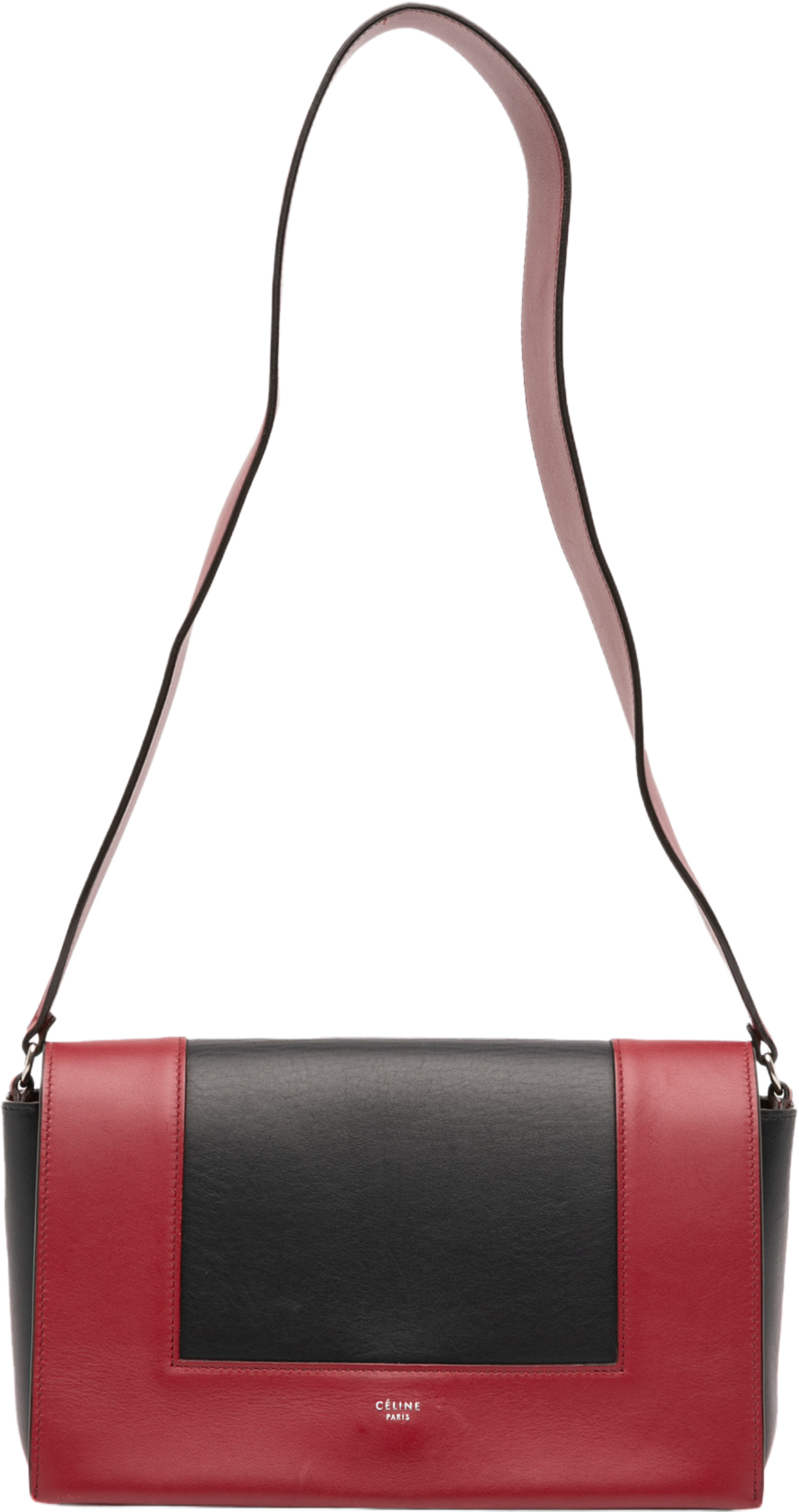 Celine Medium Shiny Smooth Calfskin Frame Shoulder Bag, från Luxclusif, i färgen red. Klicka för att öppna bilden i stort format