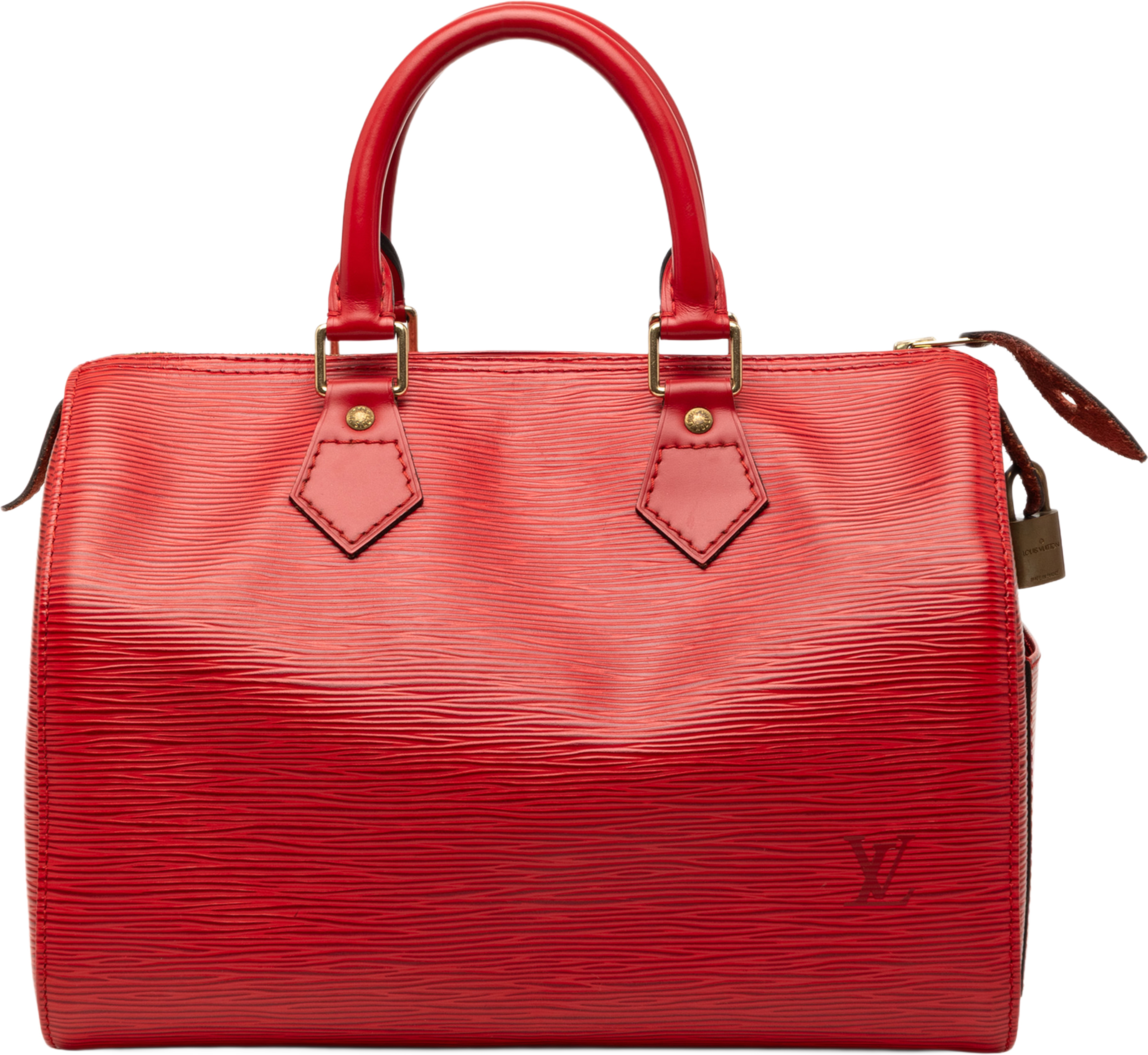 Louis Vuitton Epi Speedy 25, från Luxclusif, i färgen red. Klicka för att öppna bilden i stort format