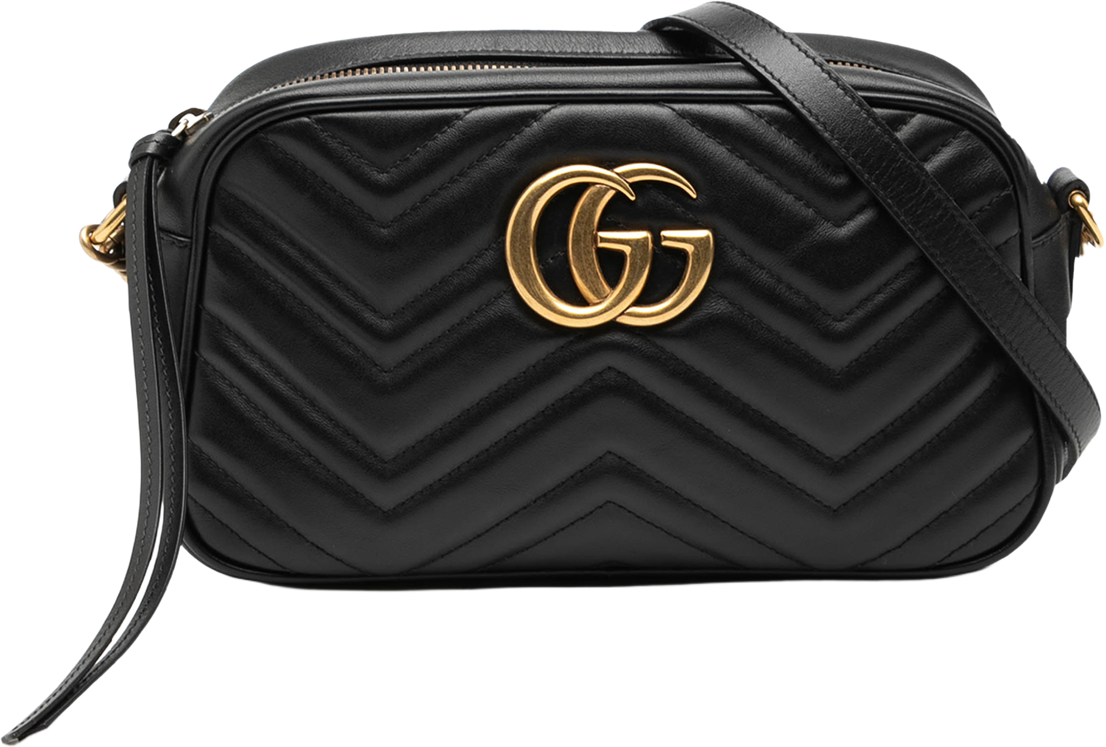 Gucci Small Gg Marmont Matelasse Leather Crossbody, från Luxclusif, i färgen black. Klicka för att öppna bilden i stort format