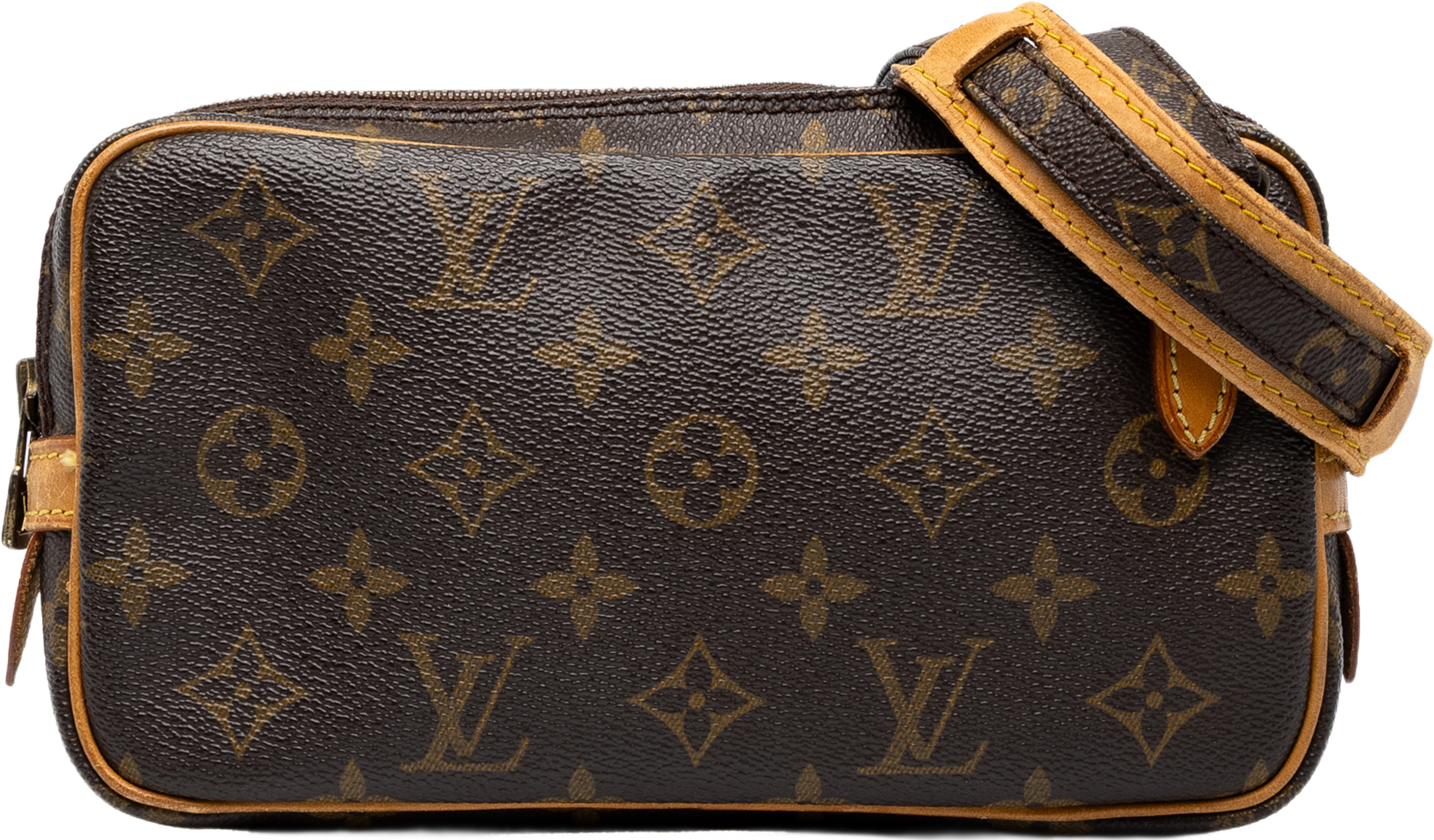 Louis Vuitton Monogram Pochette Marly Bandouliere, från Luxclusif, i färgen brun. Klicka för att öppna bilden i stort format