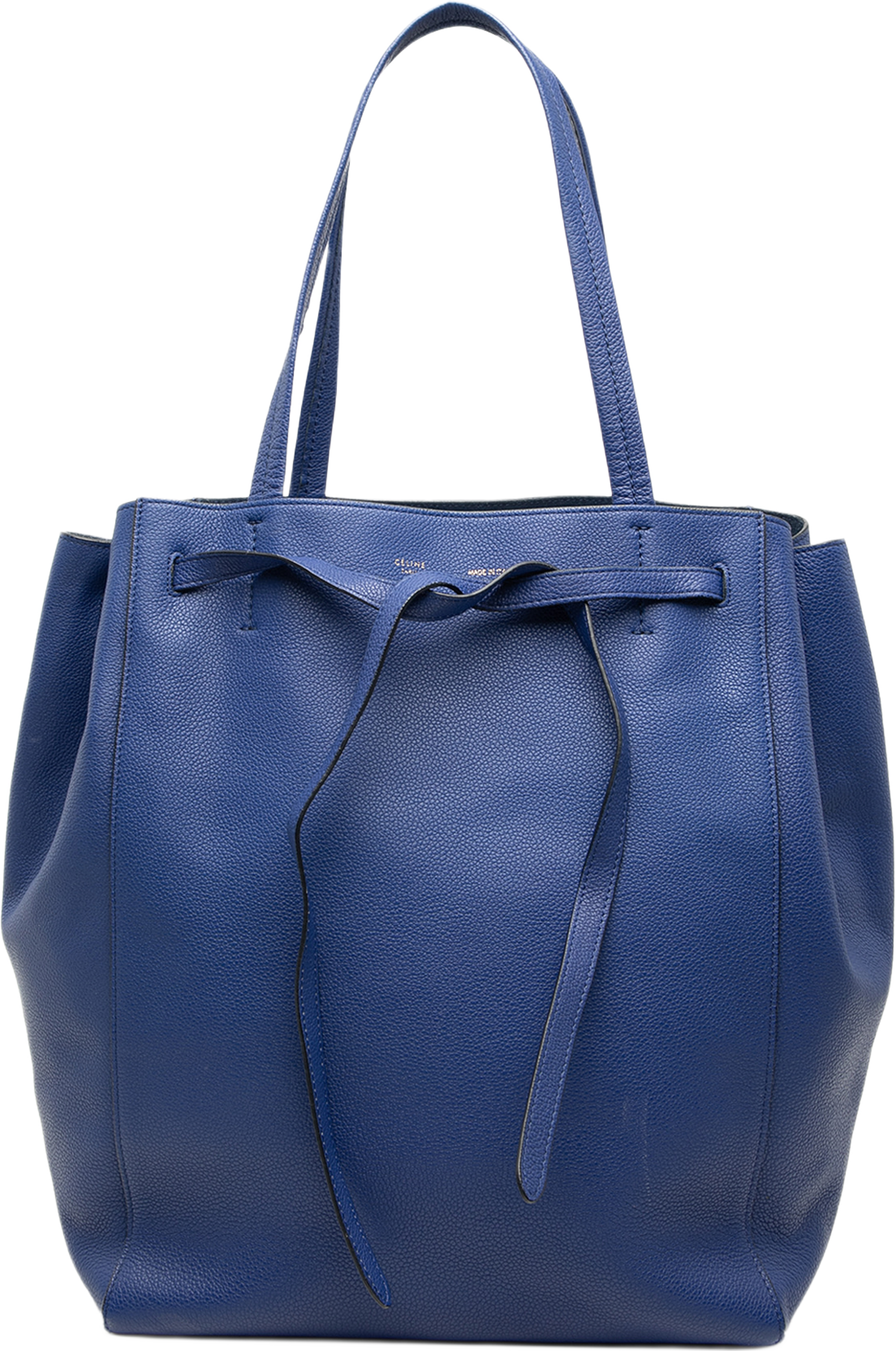 Celine Small Leather Phantom Cabas Tote, från Luxclusif, i färgen blue. Klicka för att öppna bilden i stort format