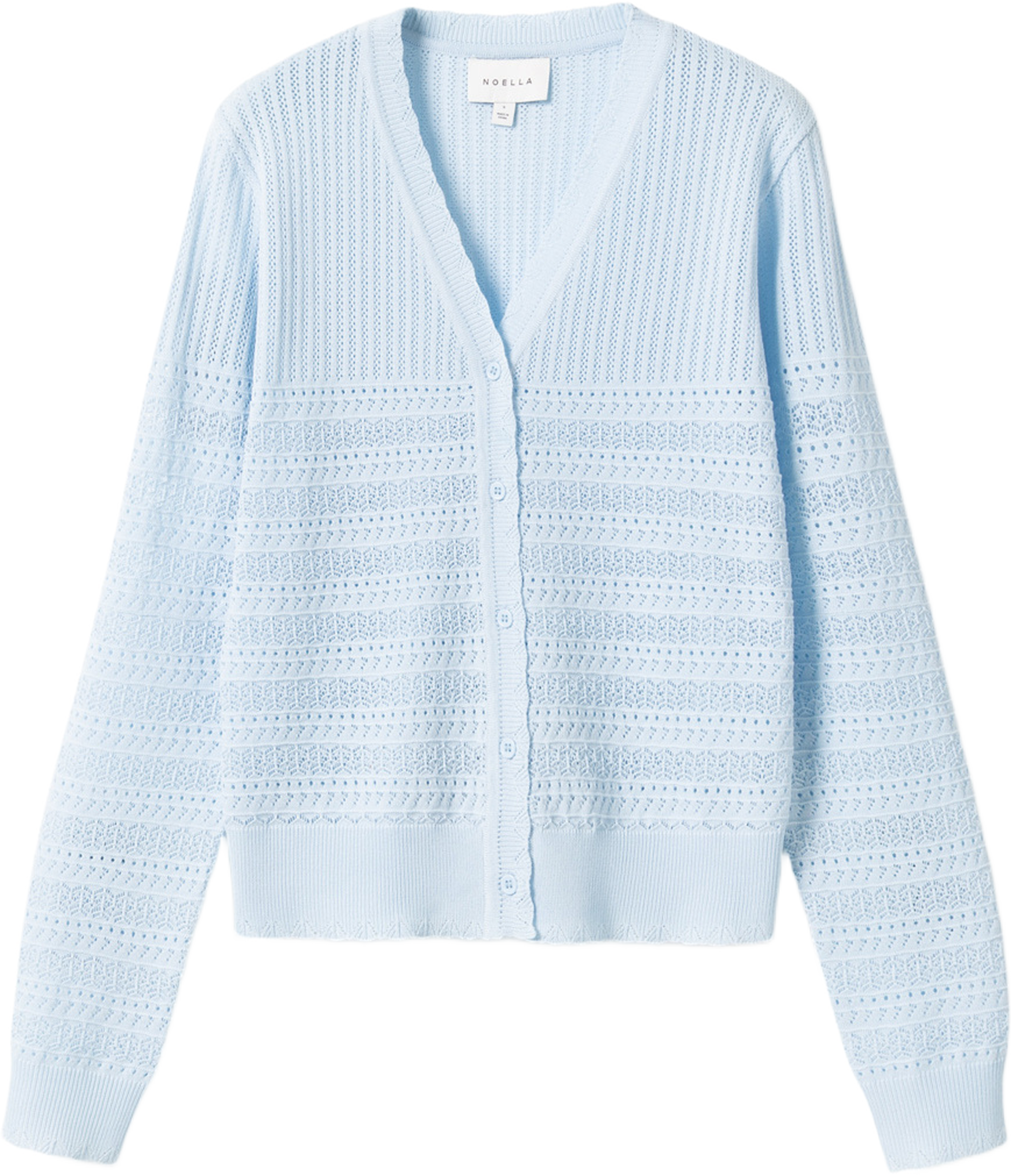 N-margrit Knit Cardigan - Light Blue, från Noella, i färgen light blue. Klicka för att öppna bilden i stort format