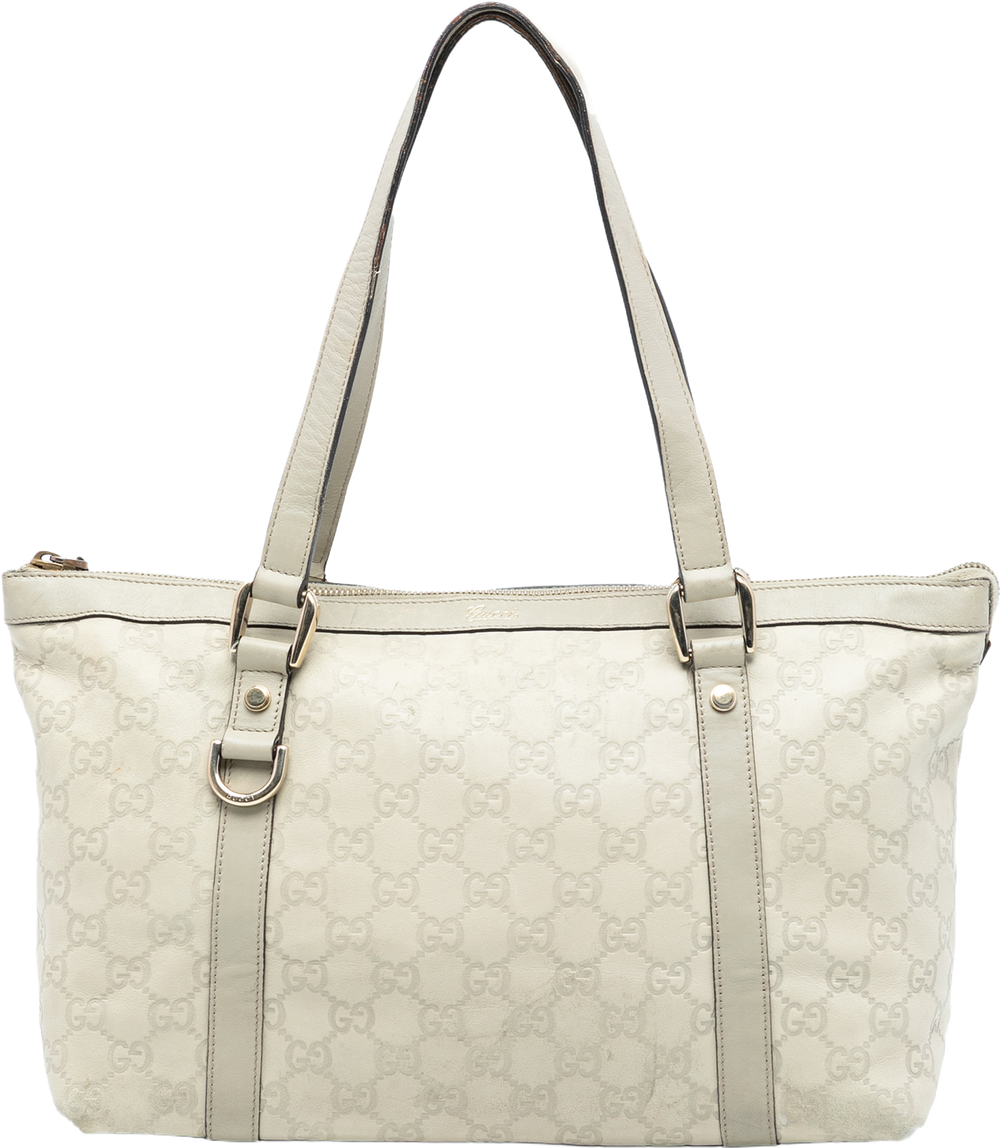 Gucci Guccissima Abbey D Ring Tote, från Luxclusif, i färgen white. Klicka för att öppna bilden i stort format