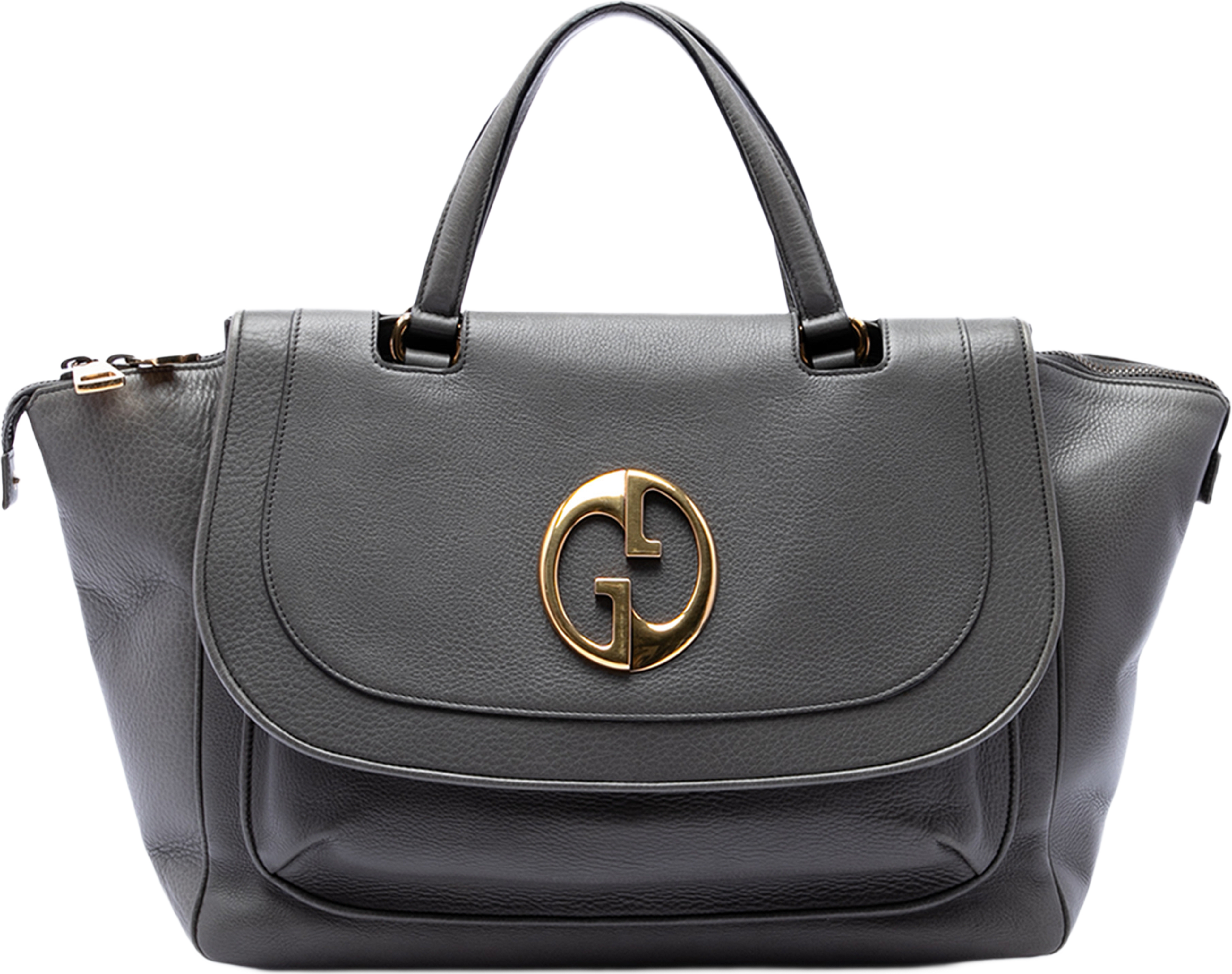 Gucci Medium Calfskin 1973 Handbag, från Luxclusif, i färgen grå. Klicka för att öppna bilden i stort format