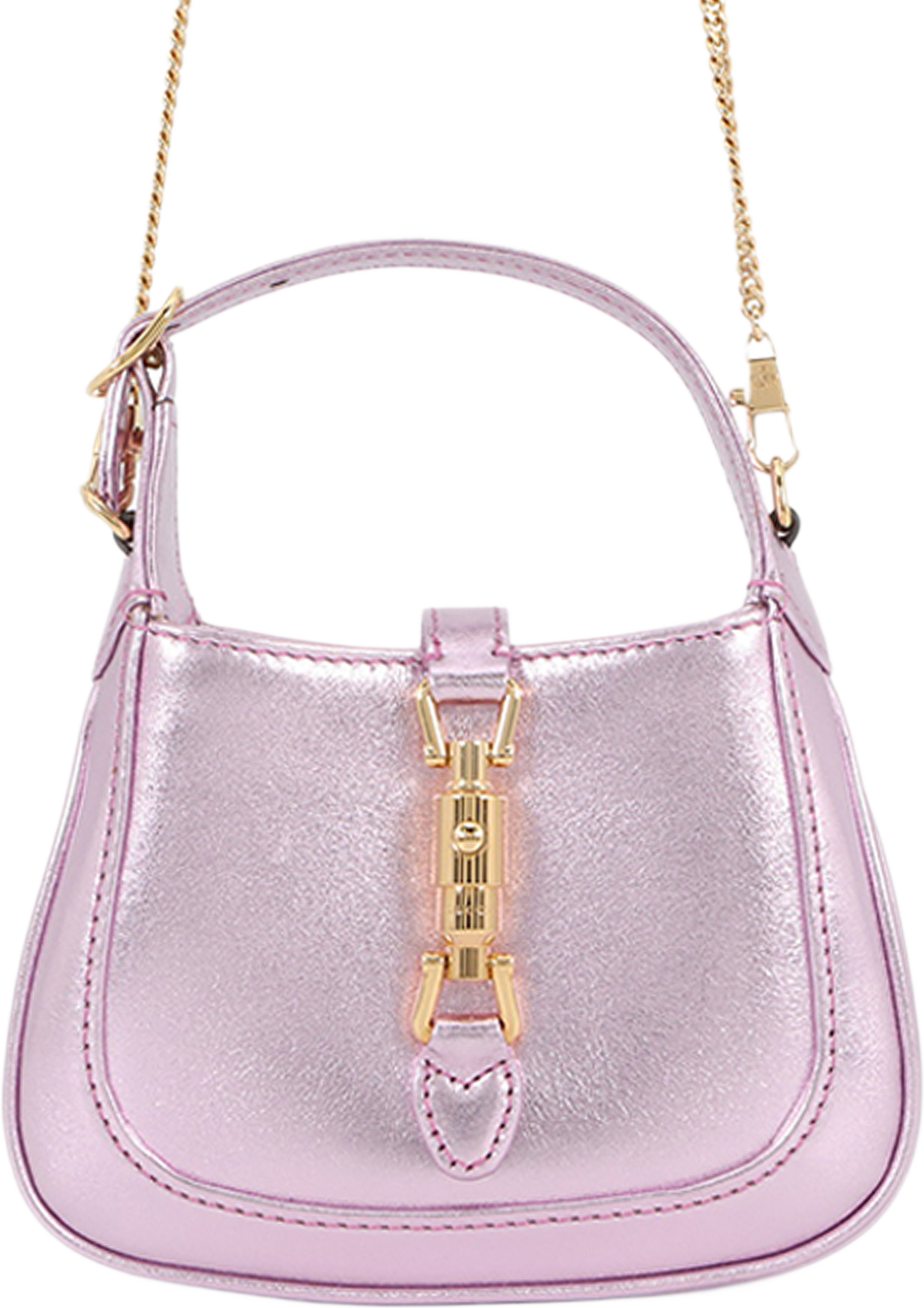 Gucci Nano Metallic Calfskin Jackie 1961 Satchel, från Luxclusif, i färgen rosa. Klicka för att öppna bilden i stort format