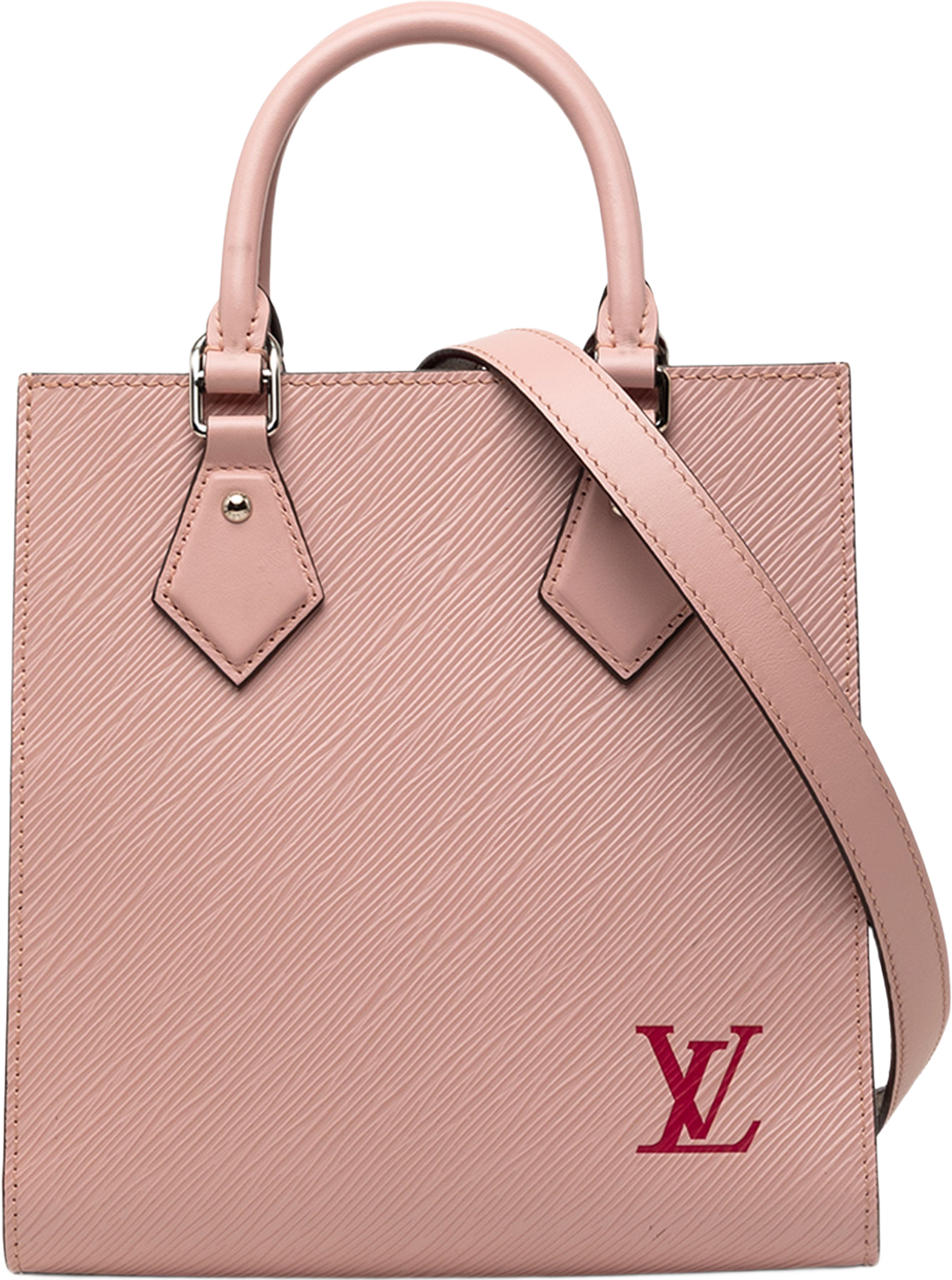 Louis Vuitton Epi Sac Plat Bb, från Luxclusif, i färgen rosa. Klicka för att öppna bilden i stort format