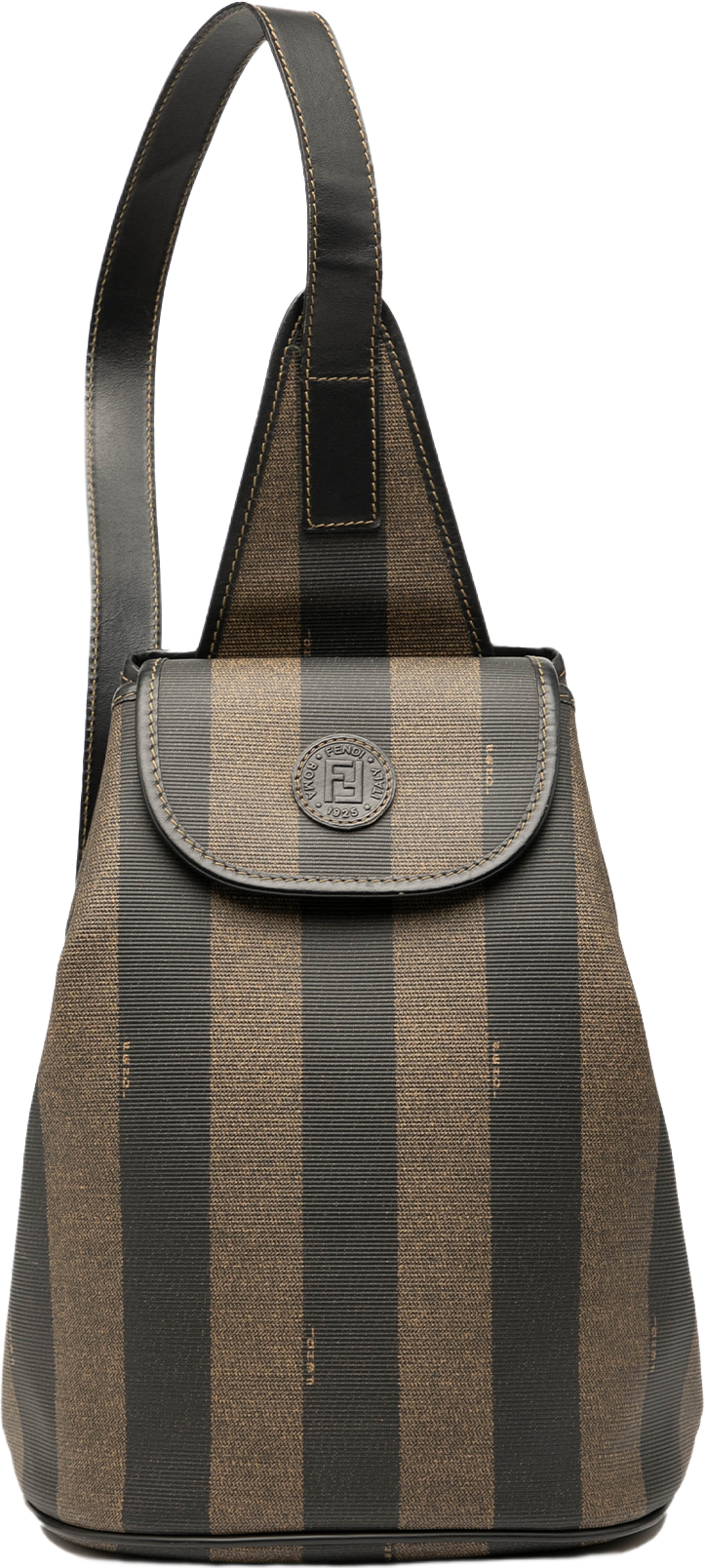 Fendi Pequin Coated Canvas Sling Bag, från Luxclusif, i färgen brown. Klicka för att öppna bilden i stort format