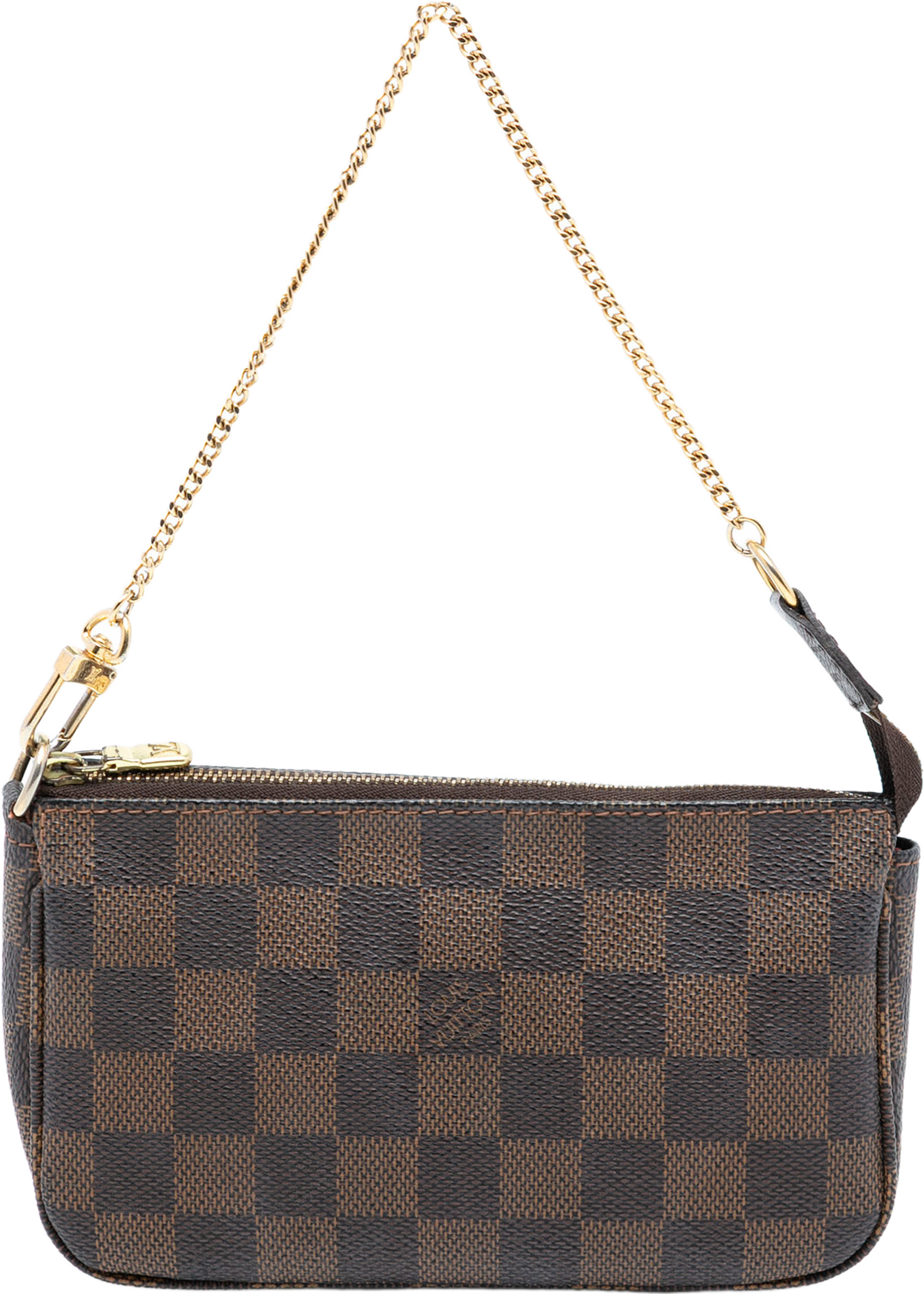 Louis Vuitton Damier Ebene Mini Pochette Accessoires, från Luxclusif, i färgen brown. Klicka för att öppna bilden i stort format