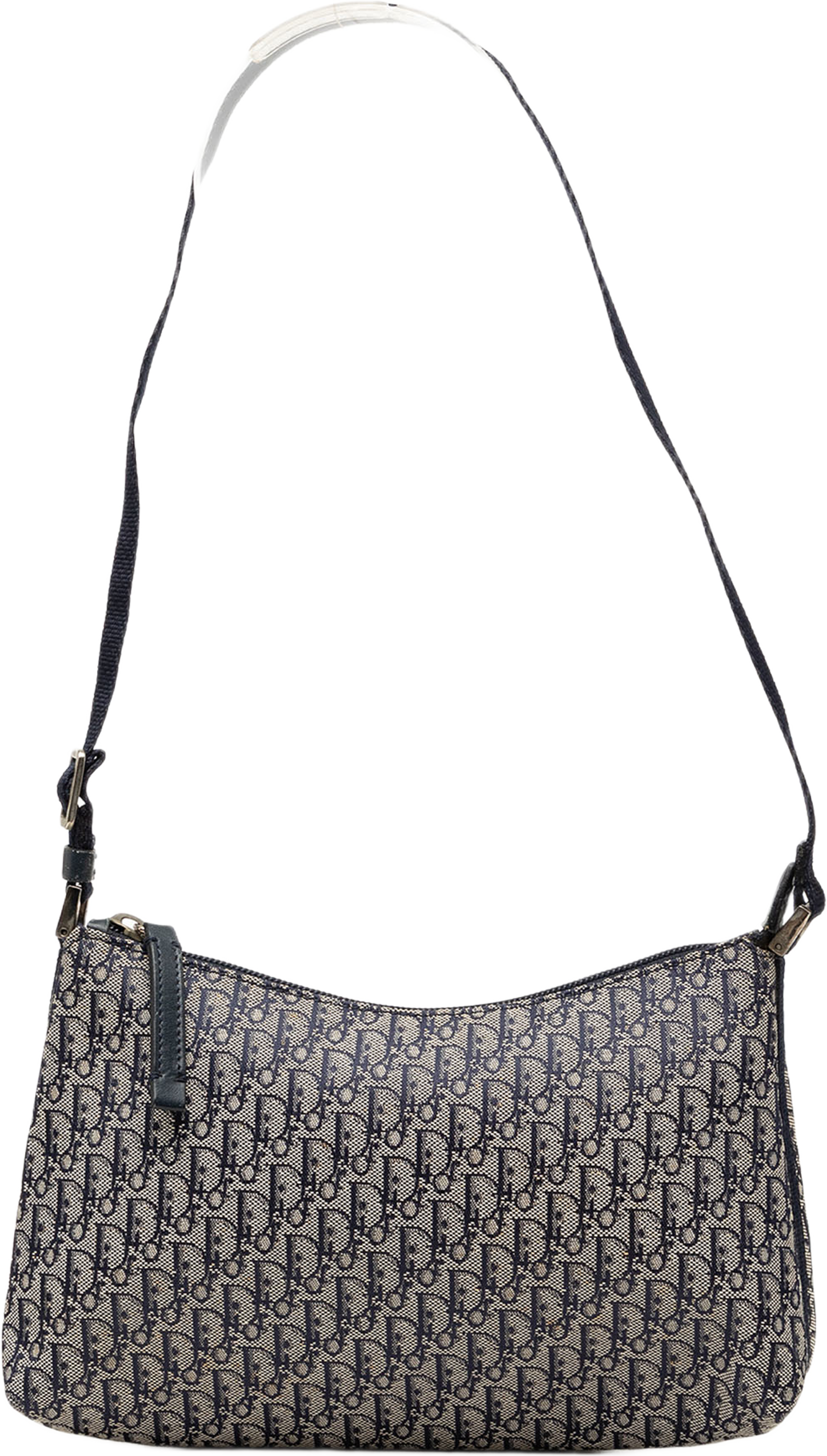 Dior Diorissimo Trotter Canvas Shoulder Bag, från Luxclusif, i färgen blå. Klicka för att öppna bilden i stort format