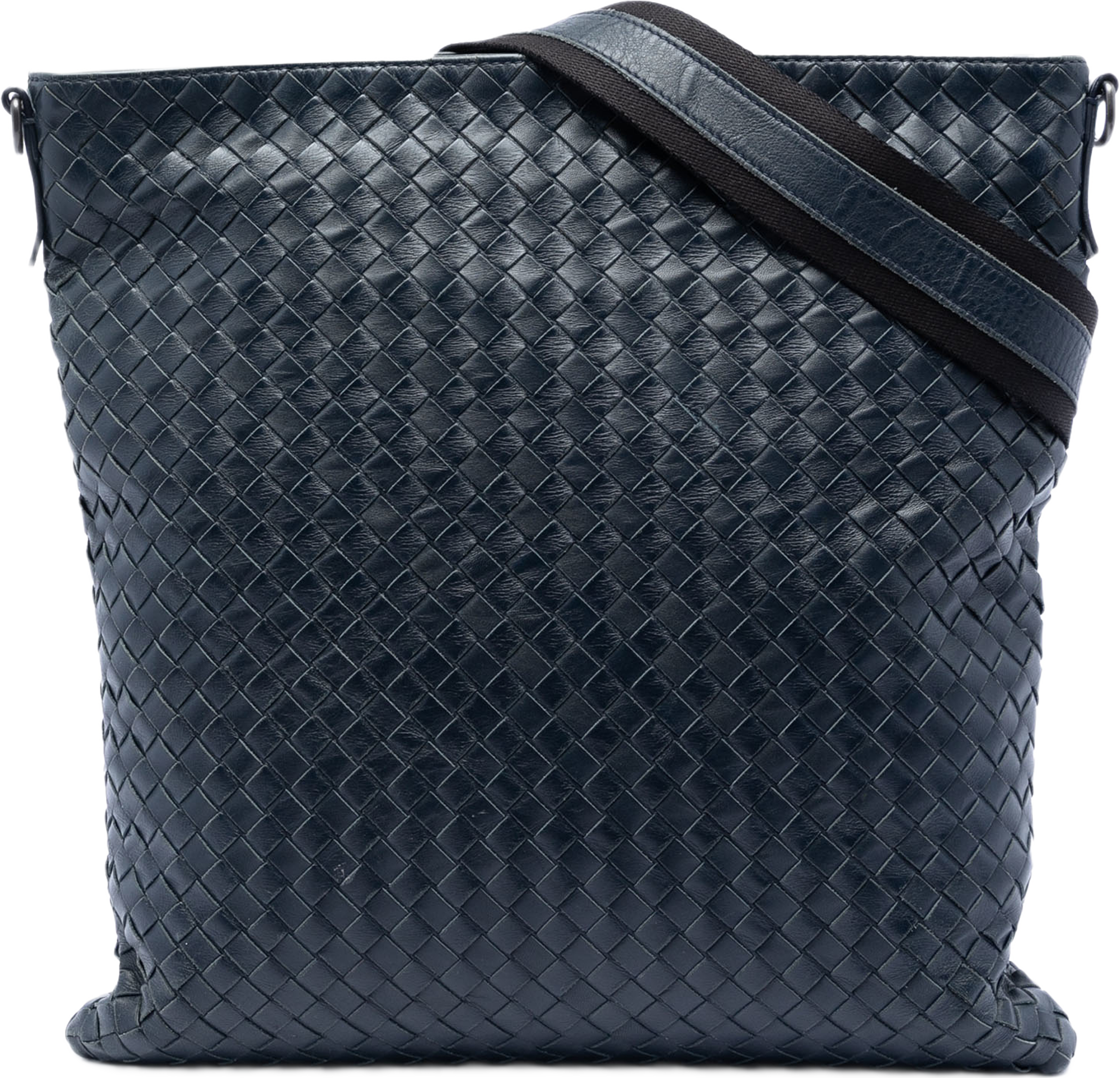 Bottega Veneta Nappa Intrecciato Vn Crossbody, från Luxclusif, i färgen navy. Klicka för att öppna bilden i stort format