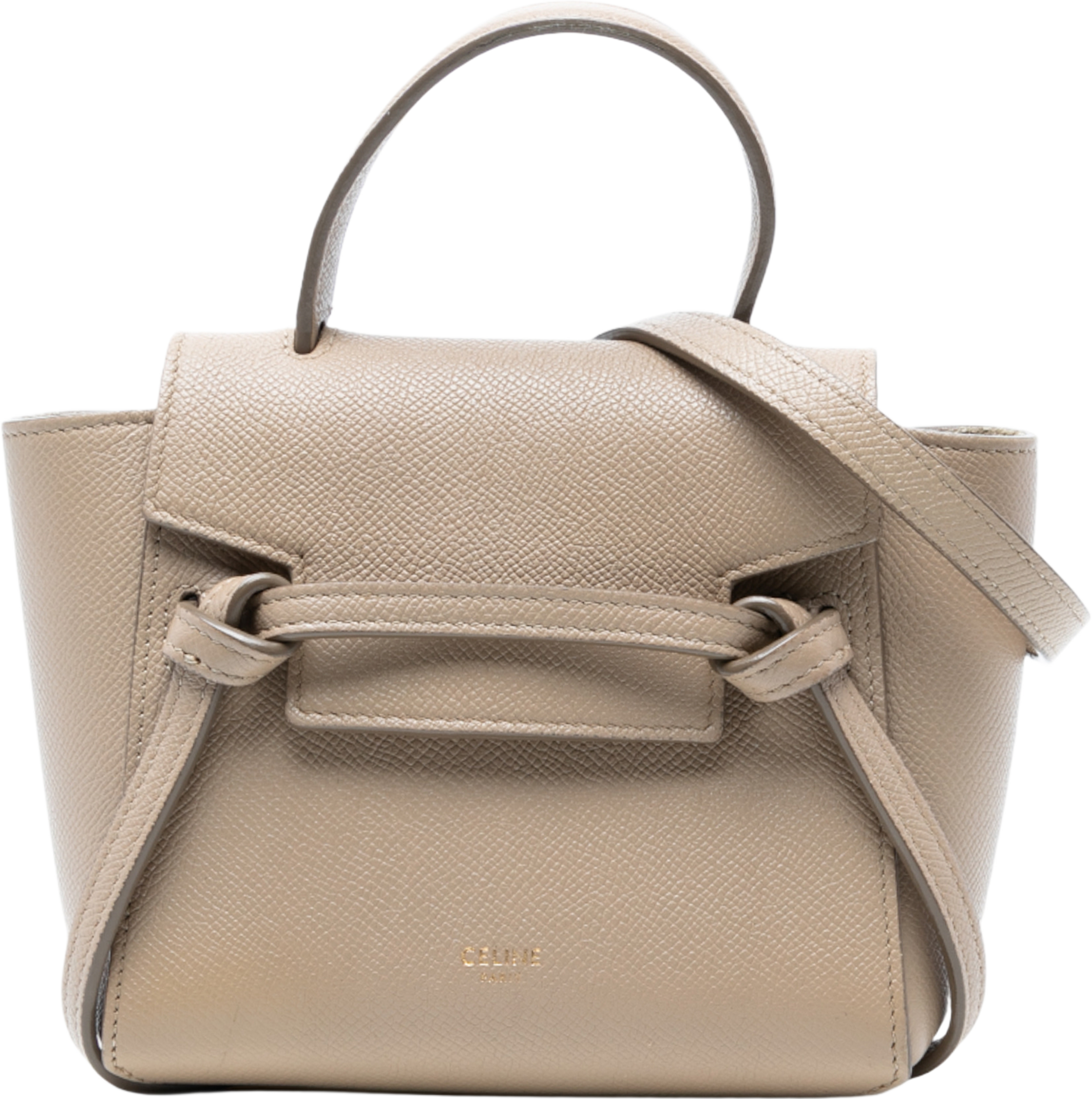 Celine Pico Grained Calfskin Belt Bag, från Luxclusif, i färgen beige. Klicka för att öppna bilden i stort format