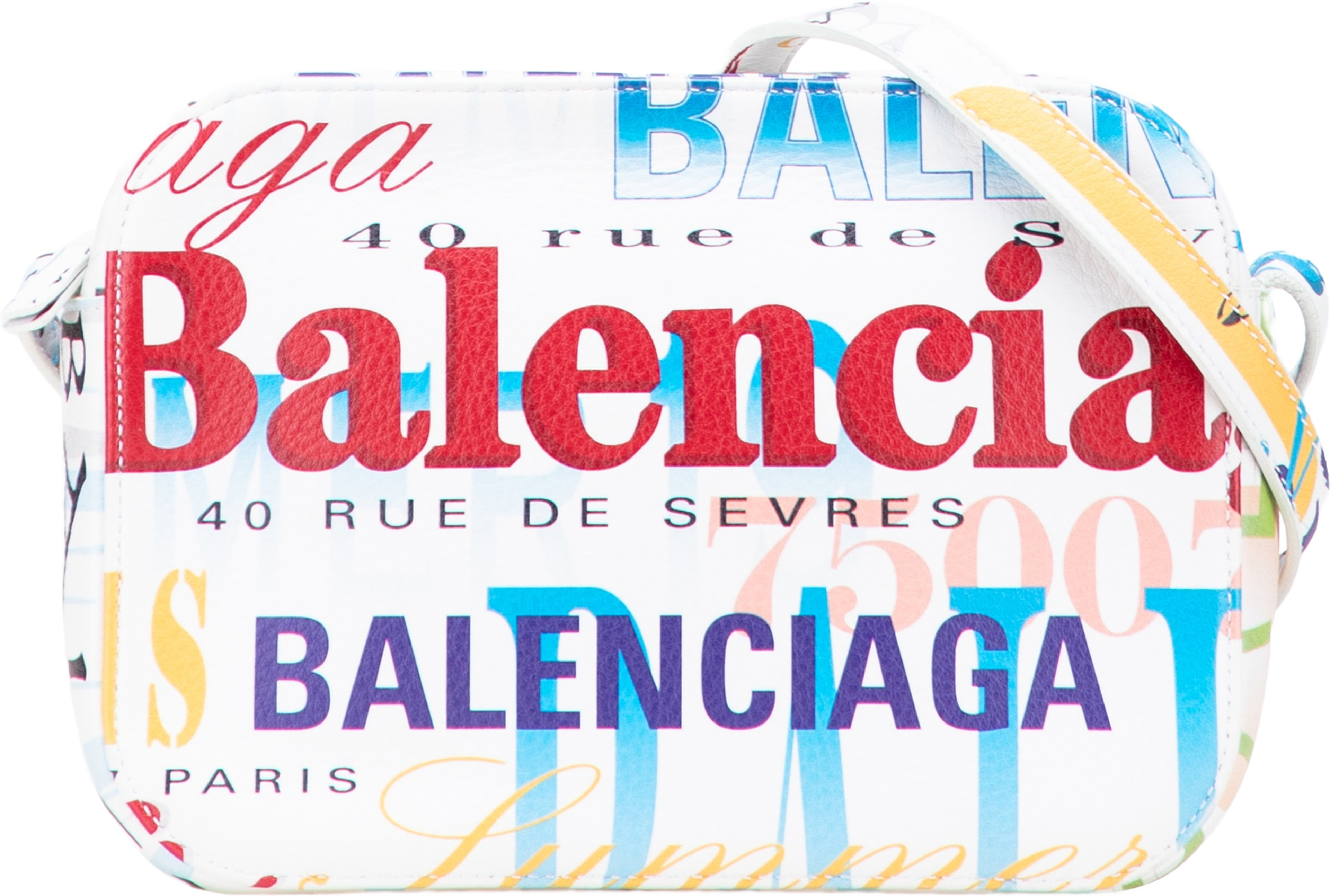 Balenciaga S Calfskin Logo Print Everyday Camera Bag