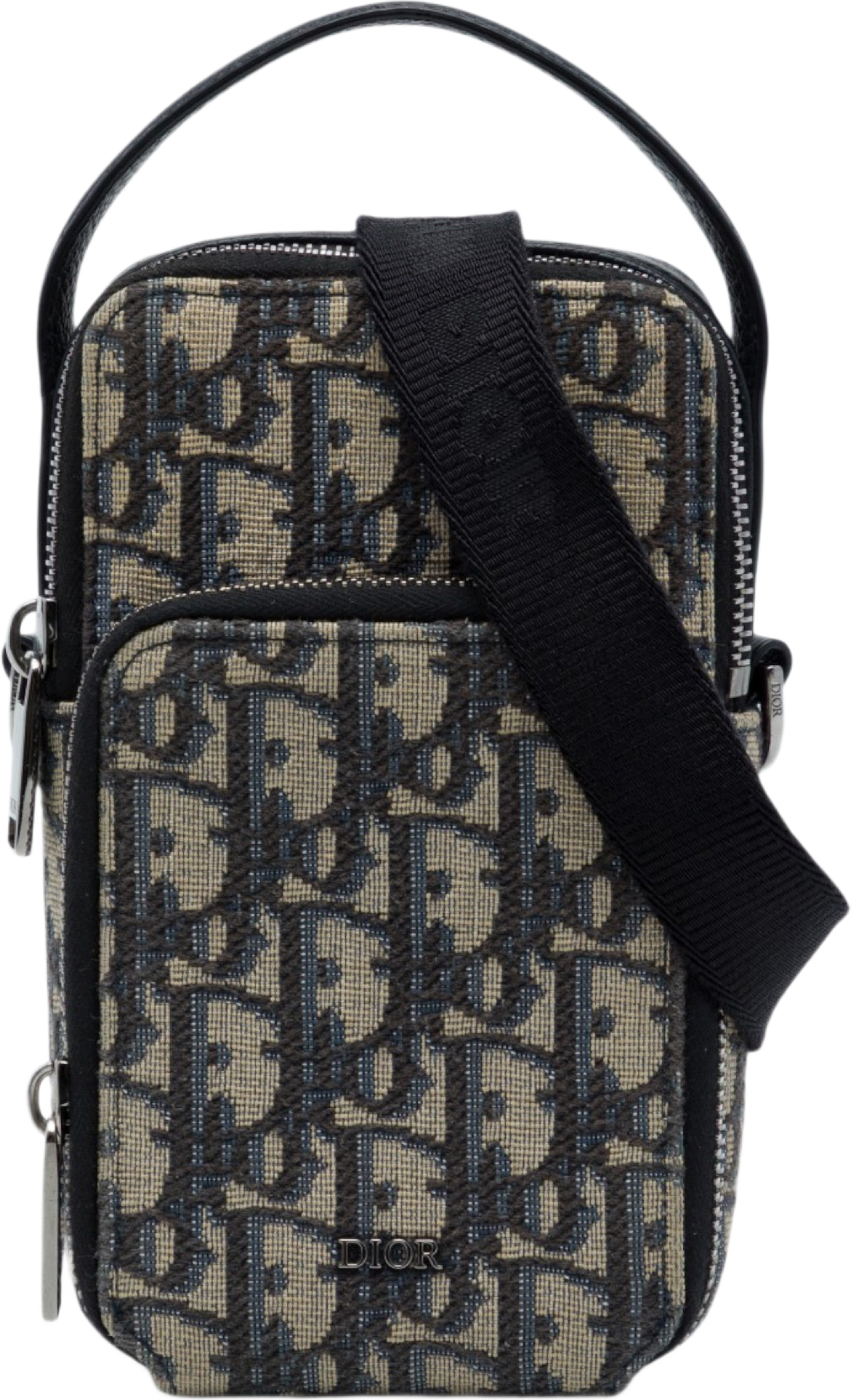 Dior Micro Oblique Canvas Rider Pouch, från Luxclusif, i färgen blå. Klicka för att öppna bilden i stort format