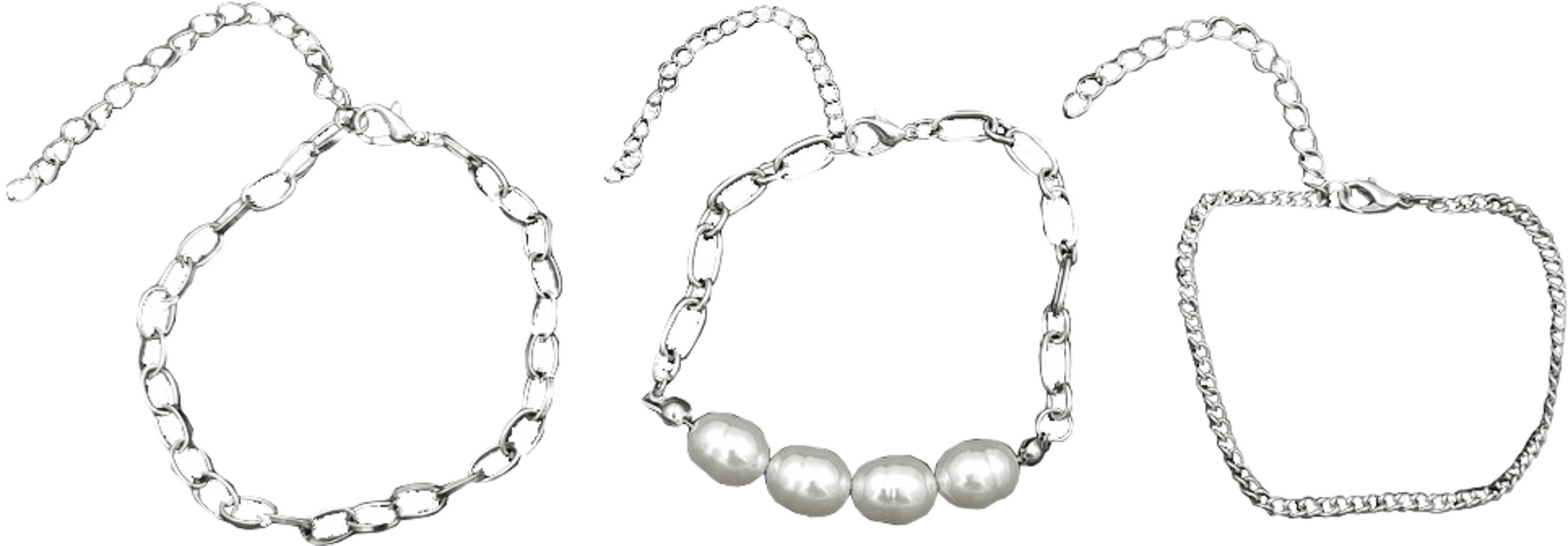 3 Pack Kedjearmband Med Pärlor