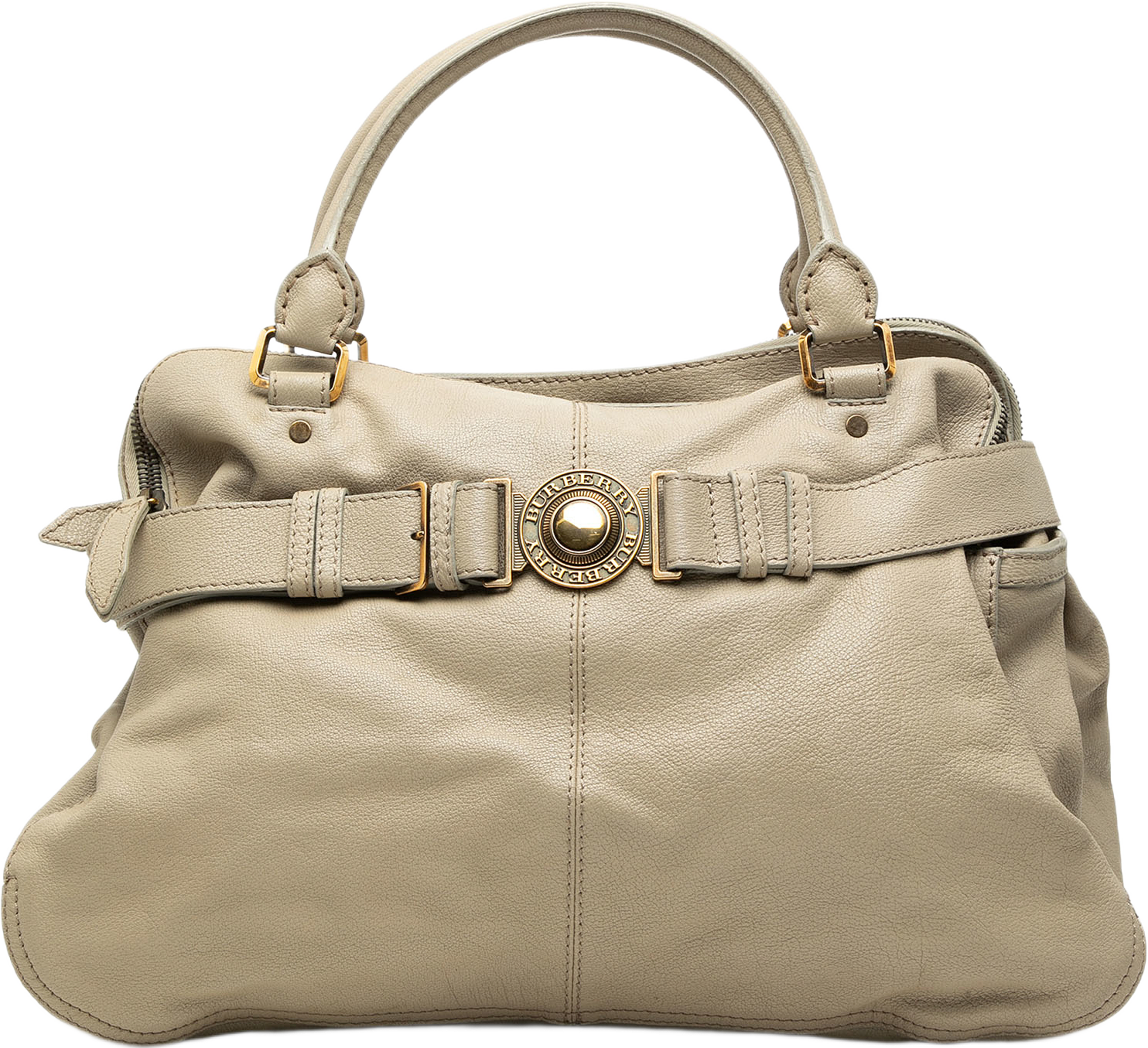 Burberry Leather Lambeth Tote, från Luxclusif, i färgen gray. Klicka för att öppna bilden i stort format