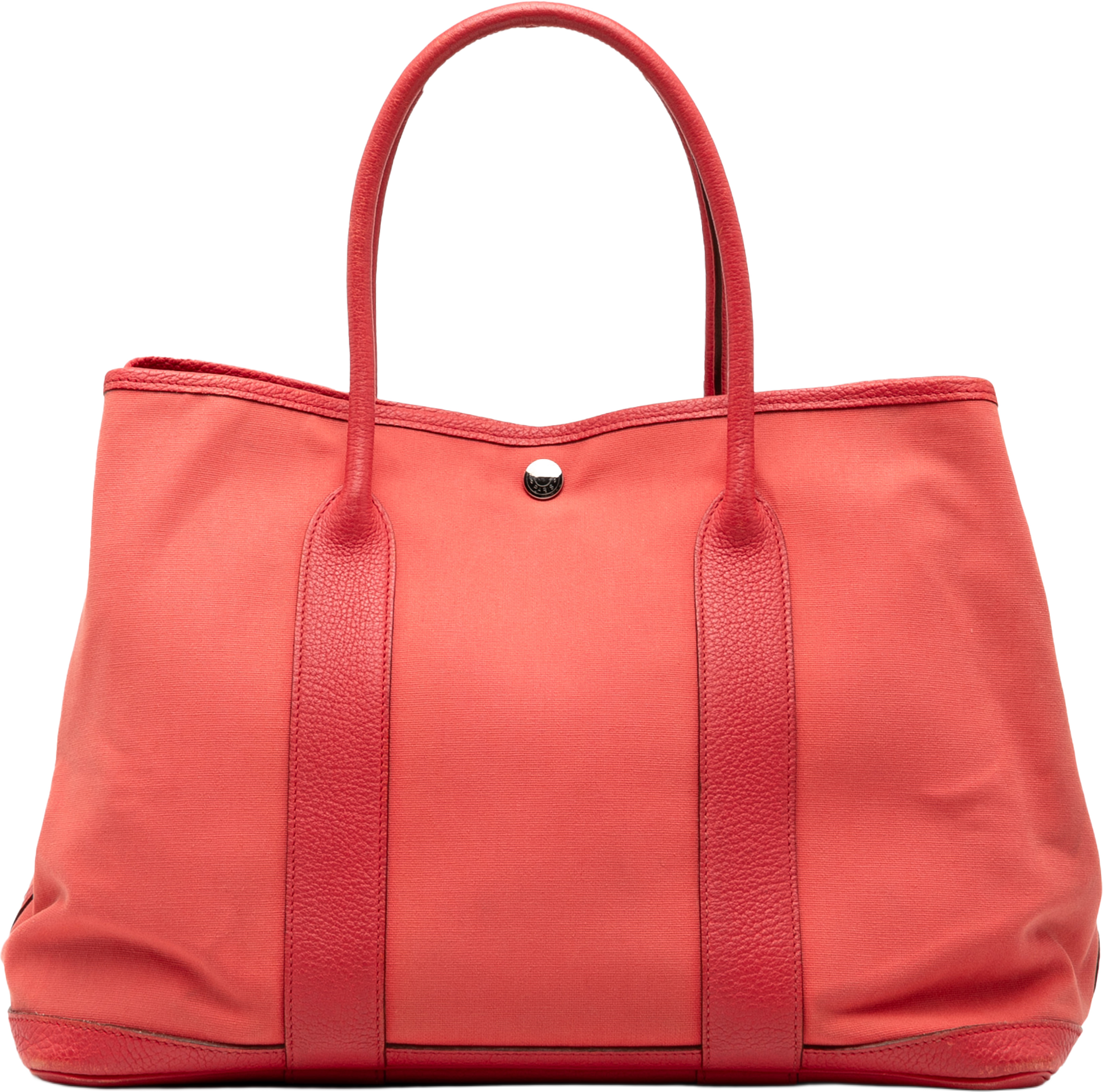 Hermès Toile And Negonda Garden Party 36, från Luxclusif, i färgen strawberry. Klicka för att öppna bilden i stort format