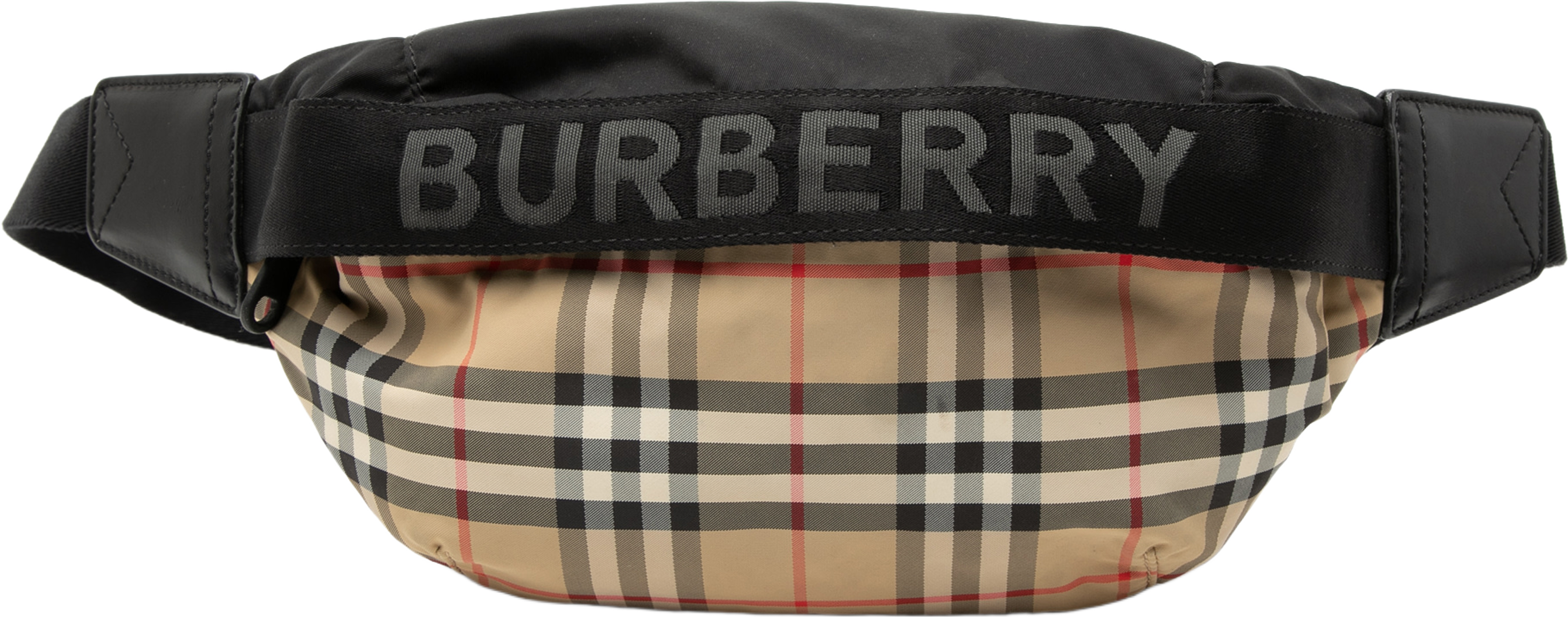 Burberry House Check Nylon Sonny Belt Bag, från Luxclusif, i färgen beige. Klicka för att öppna bilden i stort format