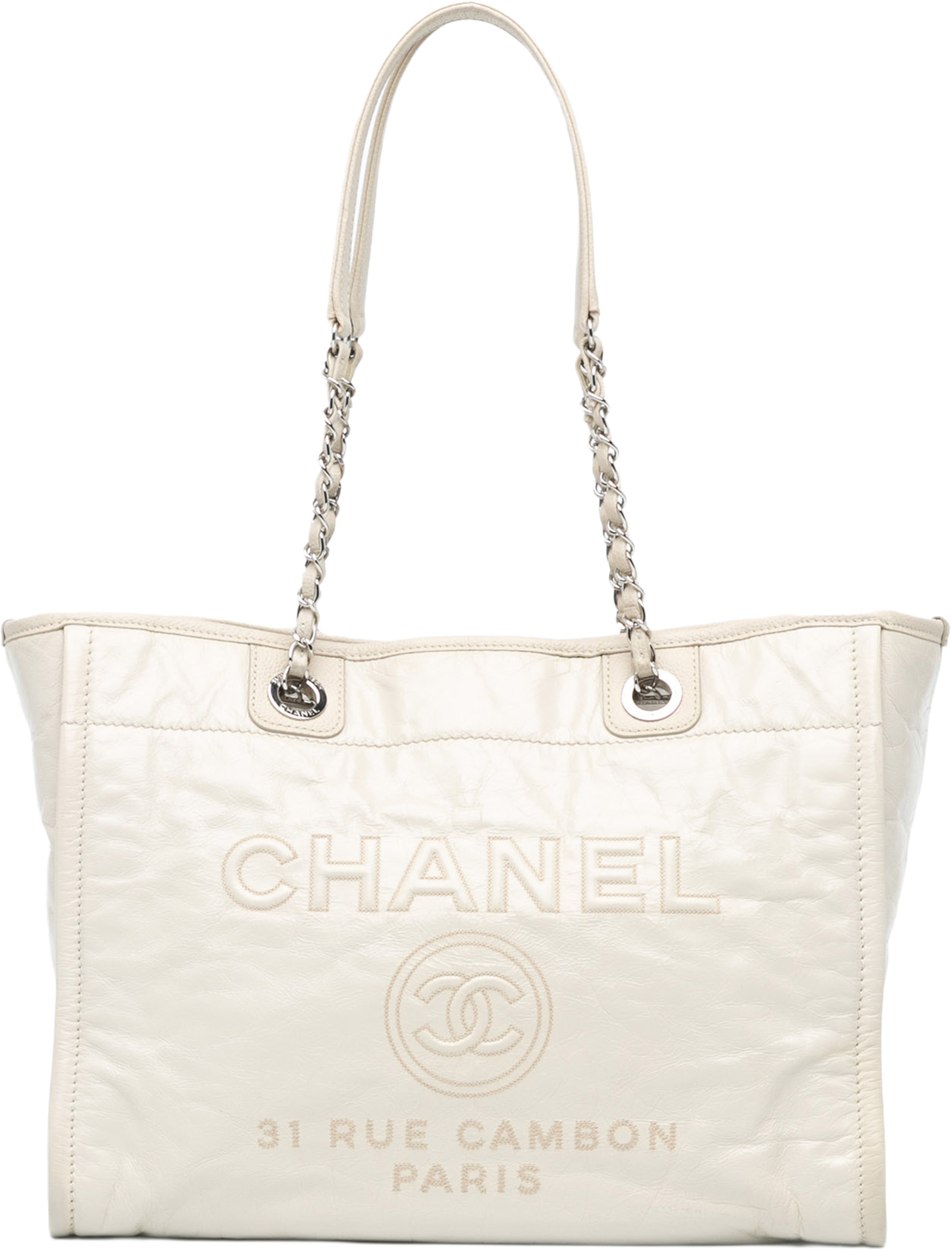 Chanel Small Glazed Calfskin Deauville Tote
