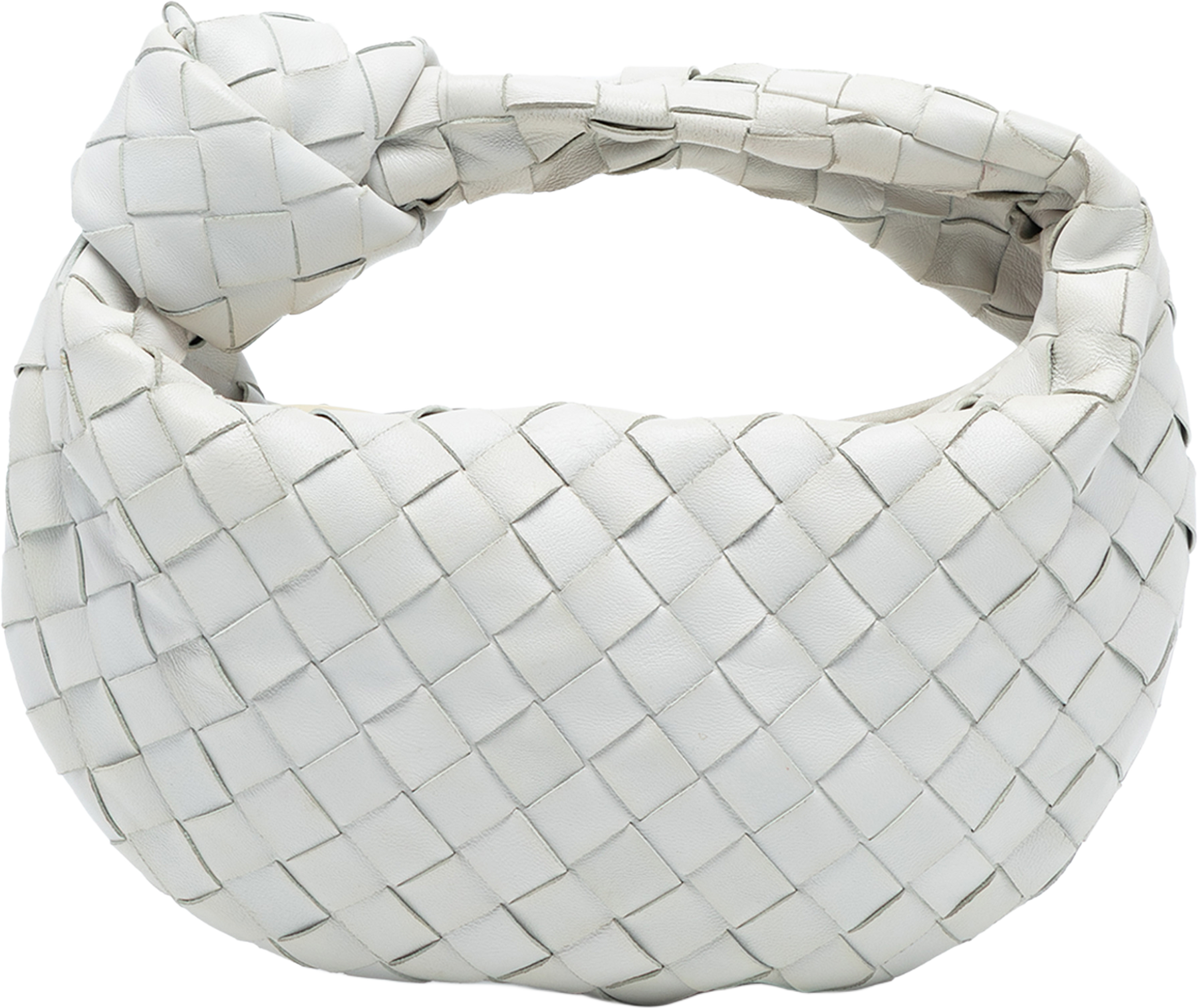 Bottega Veneta Mini Nappa Intrecciato Jodie, från Luxclusif, i färgen white. Klicka för att öppna bilden i stort format