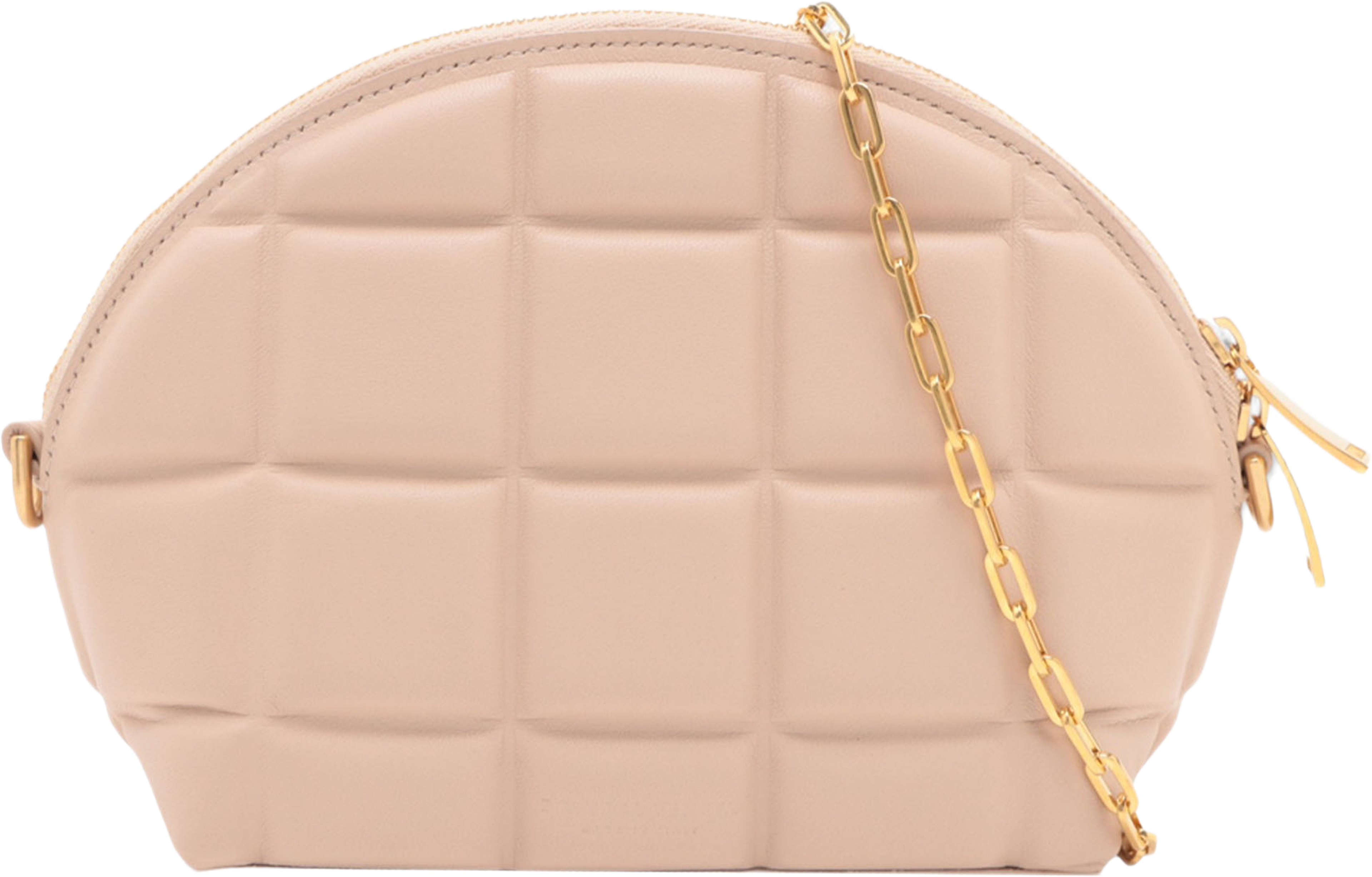 Bottega Veneta Mini Padded Nappa Half Moon Chain Crossbody, från Luxclusif, i färgen rosa. Klicka för att öppna bilden i stort format