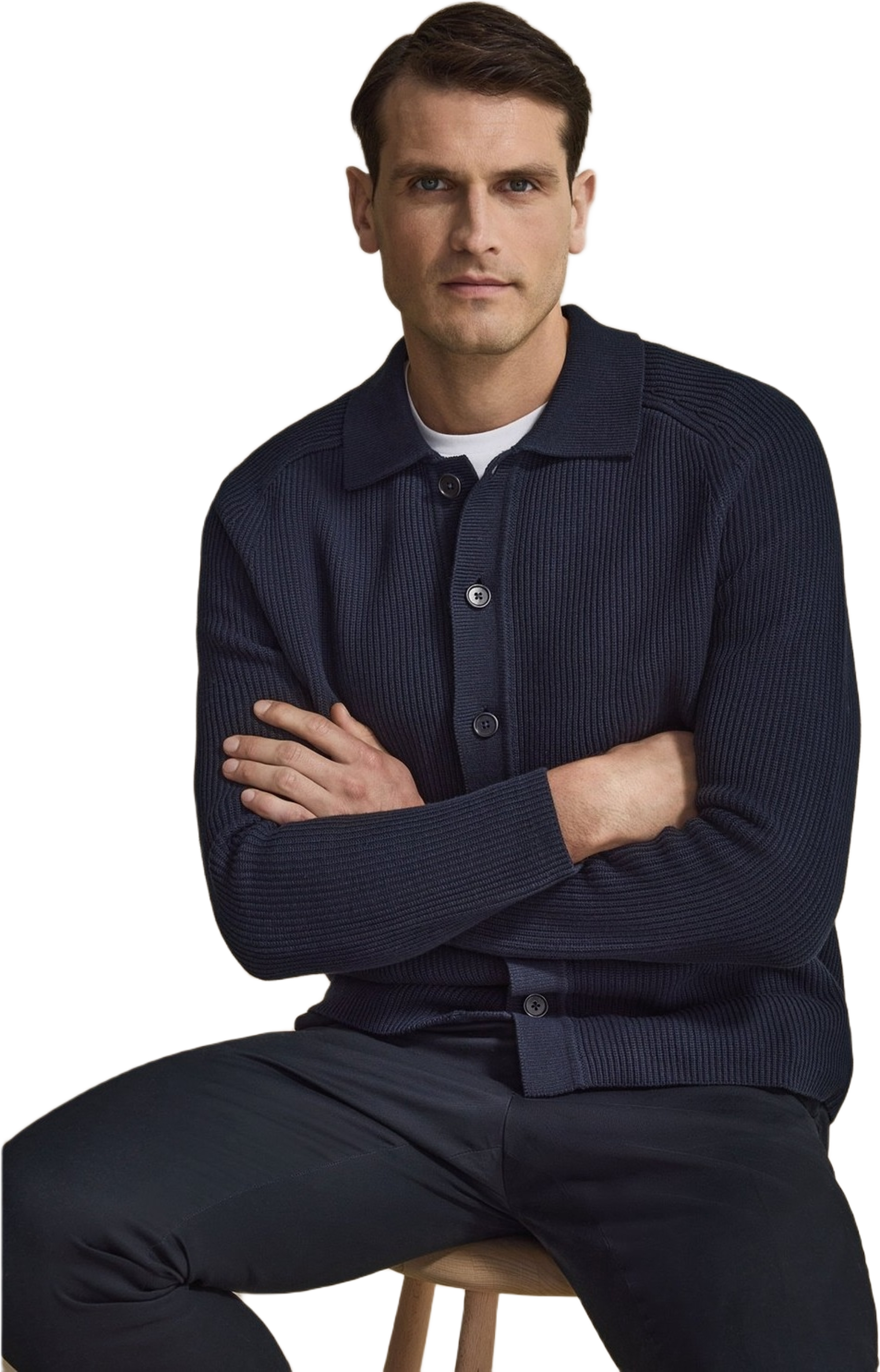 Cotton Rib Knitted Cardigan (milo)