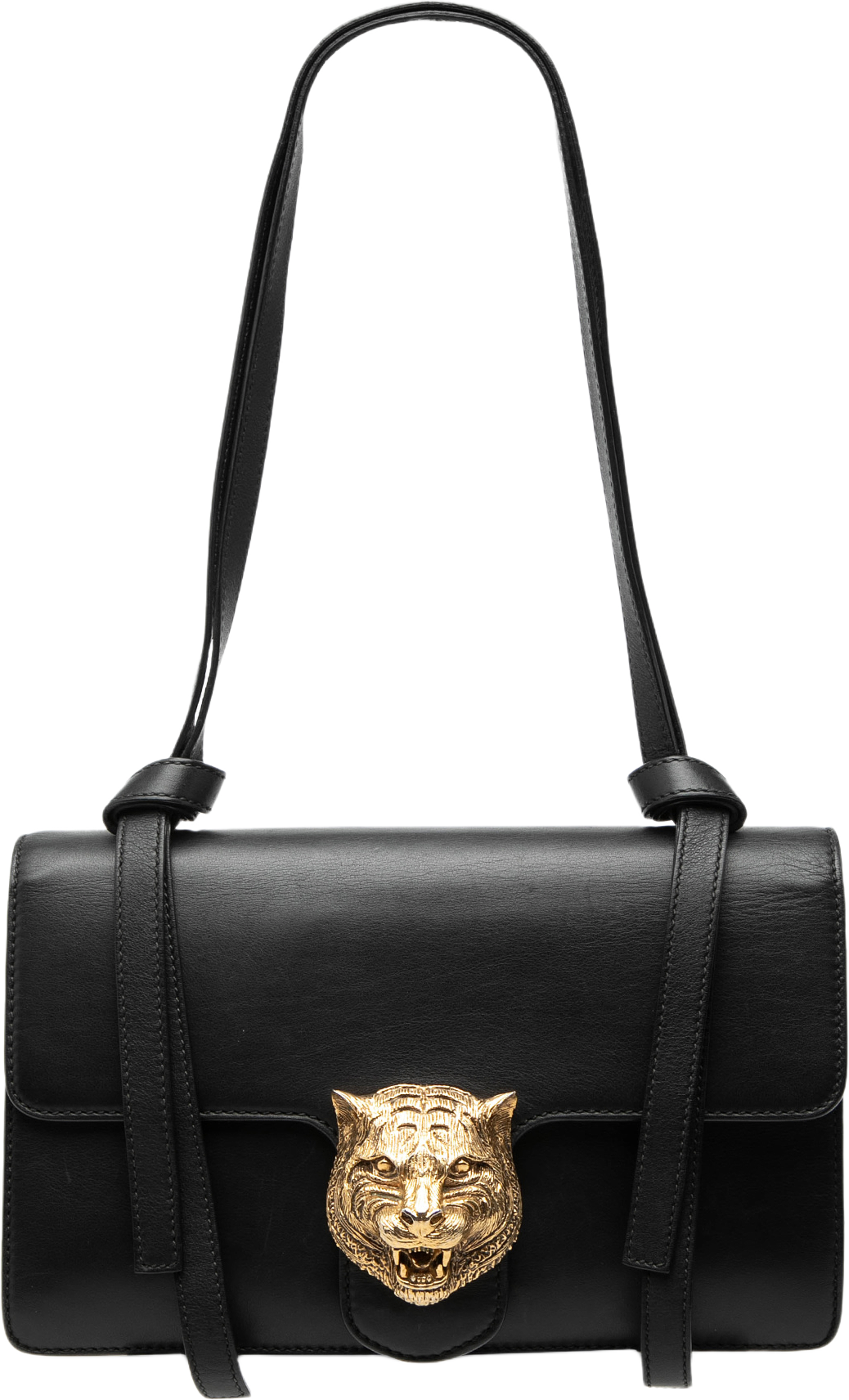 Gucci Calfskin Animalier Shoulder Bag, från Luxclusif, i färgen black. Klicka för att öppna bilden i stort format