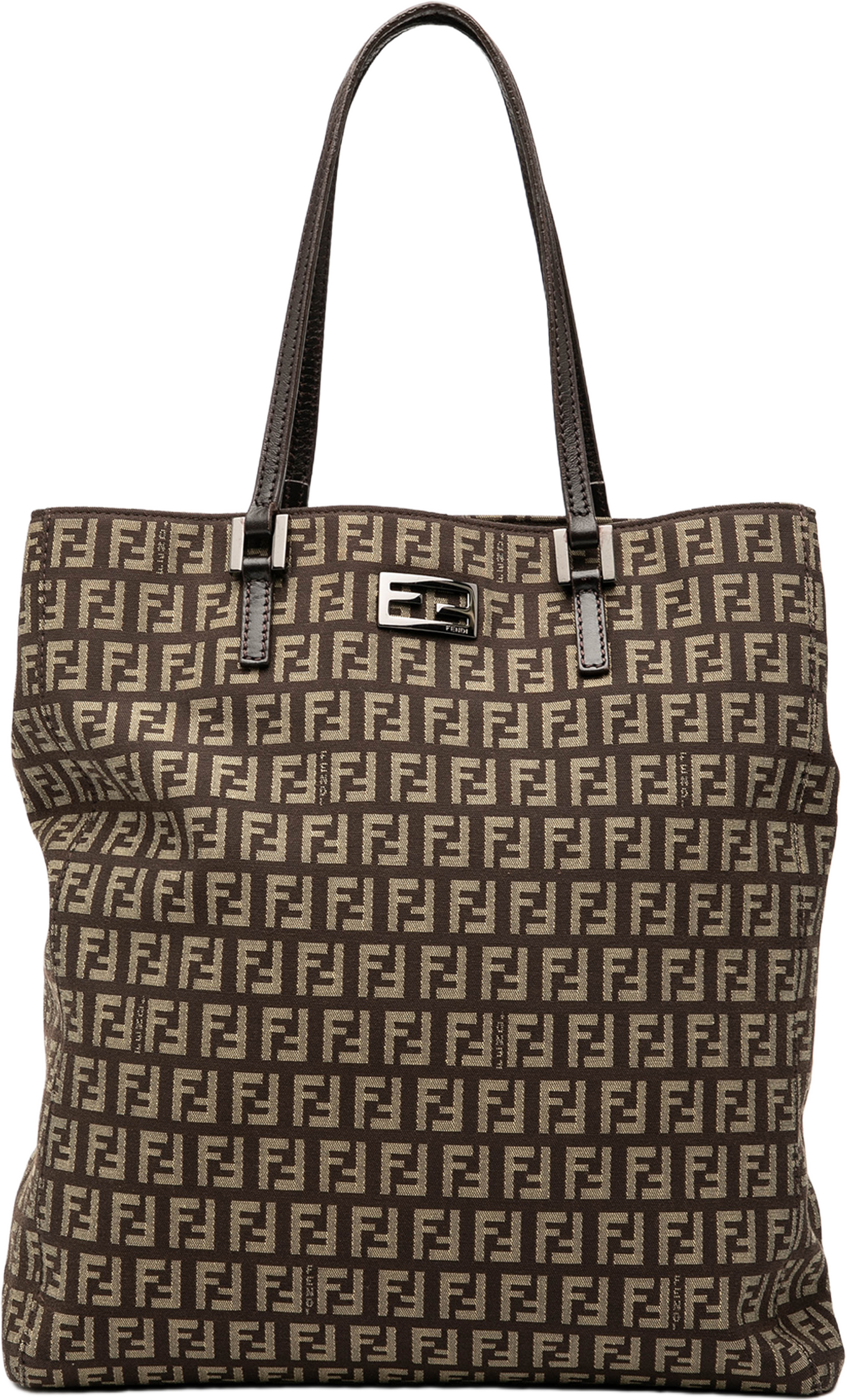 Fendi Zucchino Canvas Tote, från Luxclusif, i färgen brown. Klicka för att öppna bilden i stort format