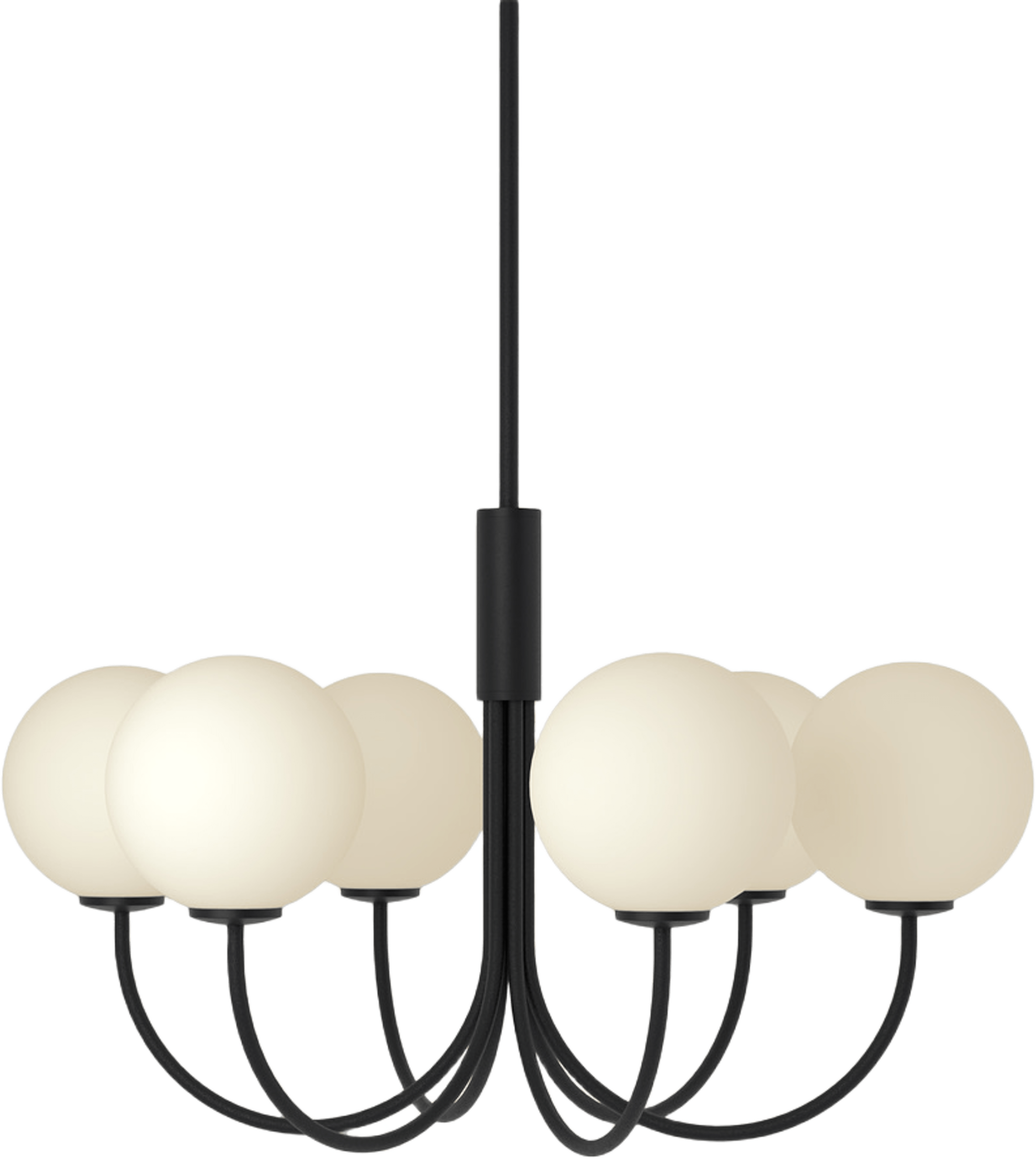 Krona Ballon 6, från Herstal, i färgen svart/opal glas. Klicka för att öppna bilden i stort format