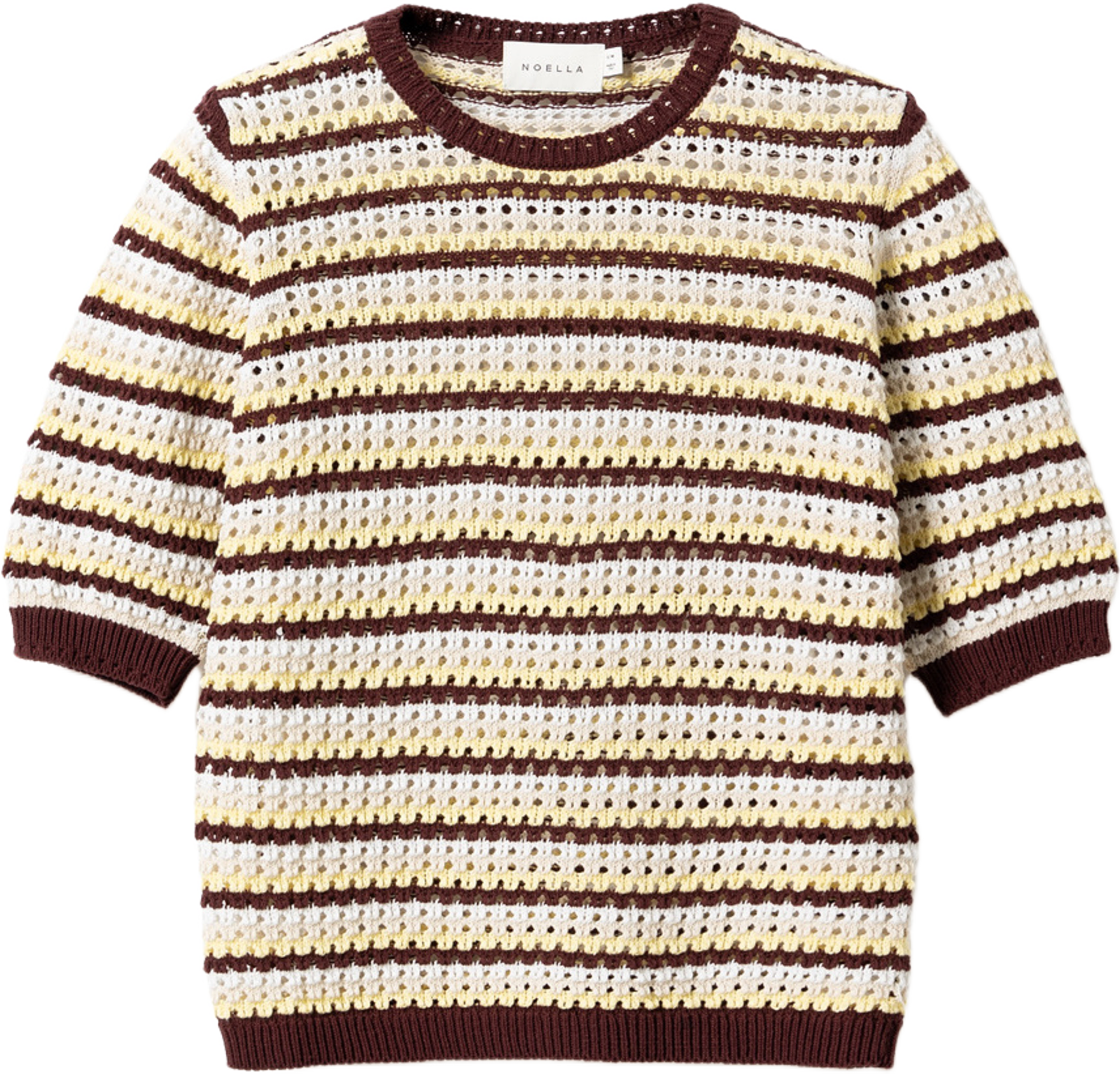 N-maylin Knit - Dinah Brown Stripe, från Noella, i färgen dinah brown stripe. Klicka för att öppna bilden i stort format