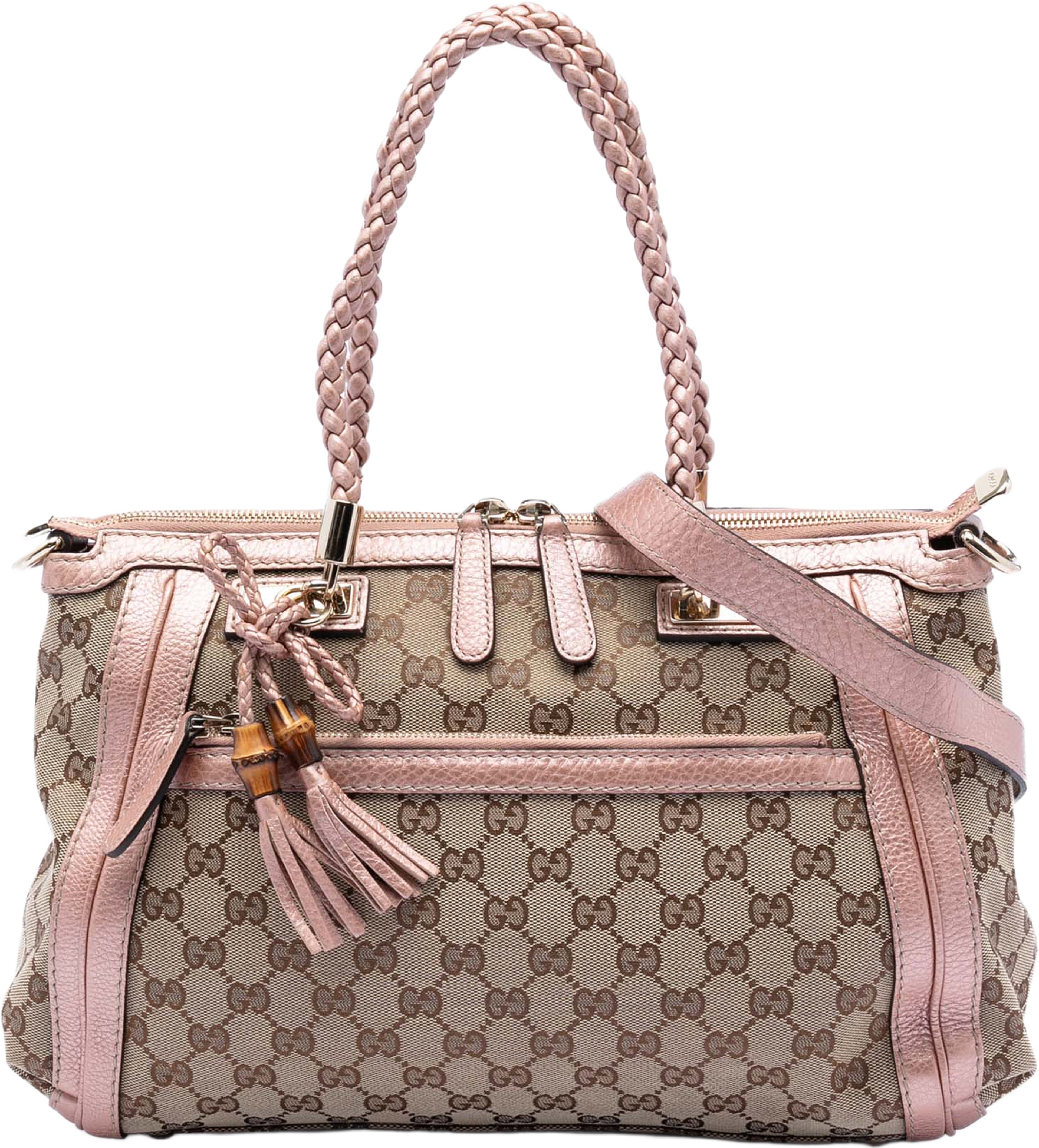 Gucci Gg Canvas Bella Satchel, från Luxclusif, i färgen beige. Klicka för att öppna bilden i stort format