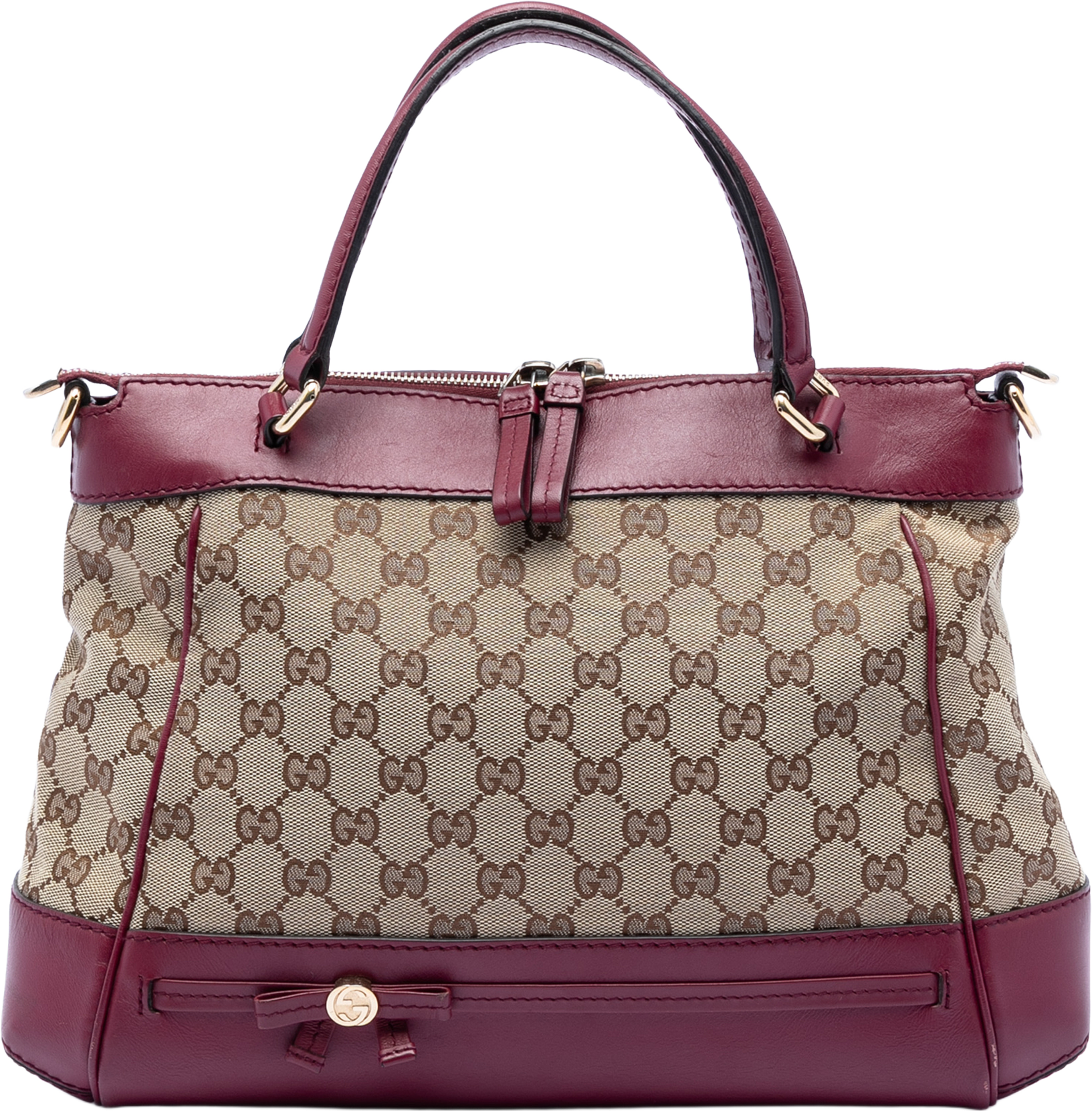 Gucci Gg Canvas Mayfair Satchel, från Luxclusif, i färgen beige. Klicka för att öppna bilden i stort format