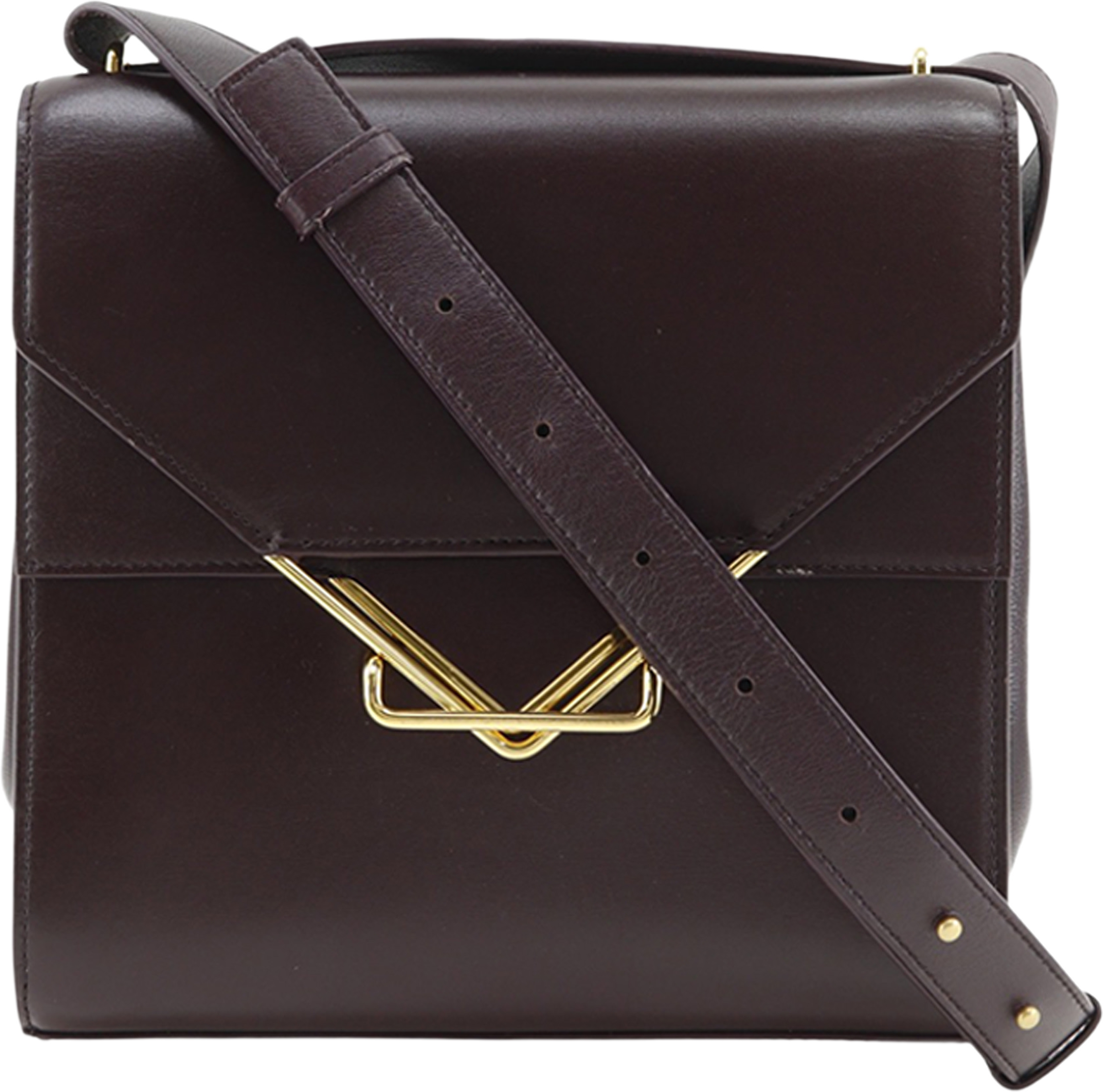Bottega Veneta Leather The Clip Crossbody, från Luxclusif, i färgen purple. Klicka för att öppna bilden i stort format