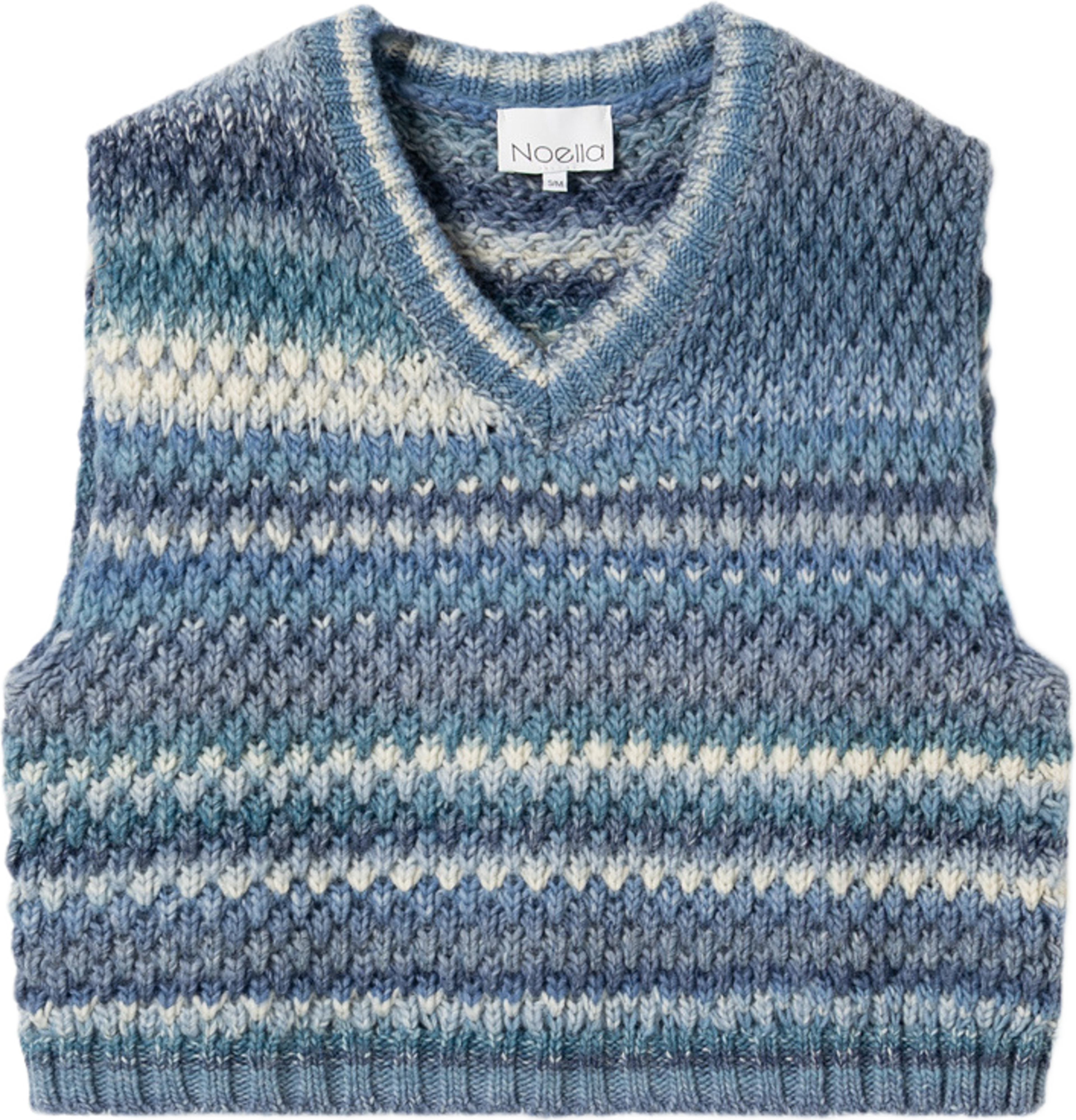 Gio Knit Vest - Sky Mix, från Noella, i färgen sky mix. Klicka för att öppna bilden i stort format
