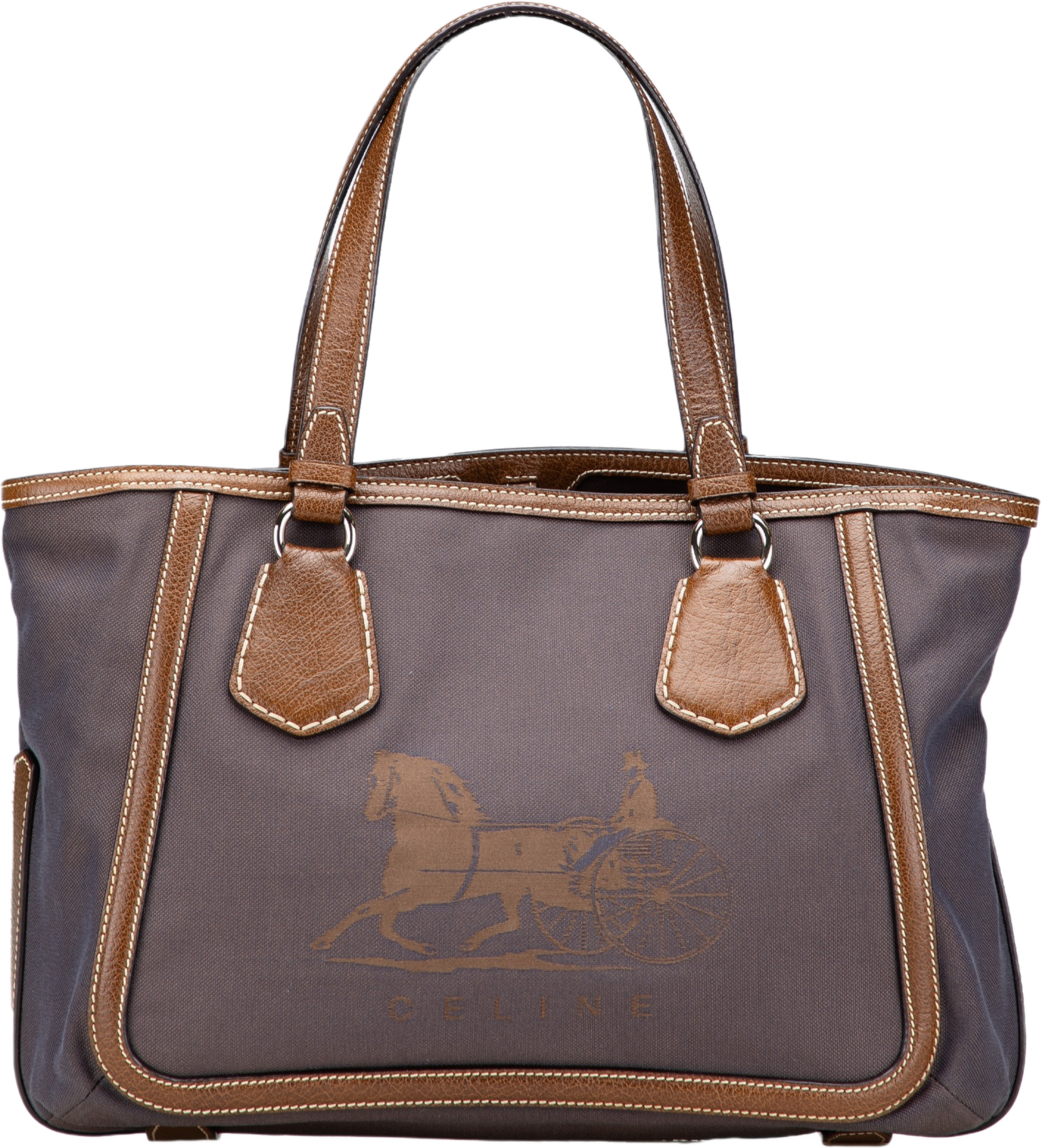 Celine Canvas Carriage Tote, från Luxclusif, i färgen brown. Klicka för att öppna bilden i stort format