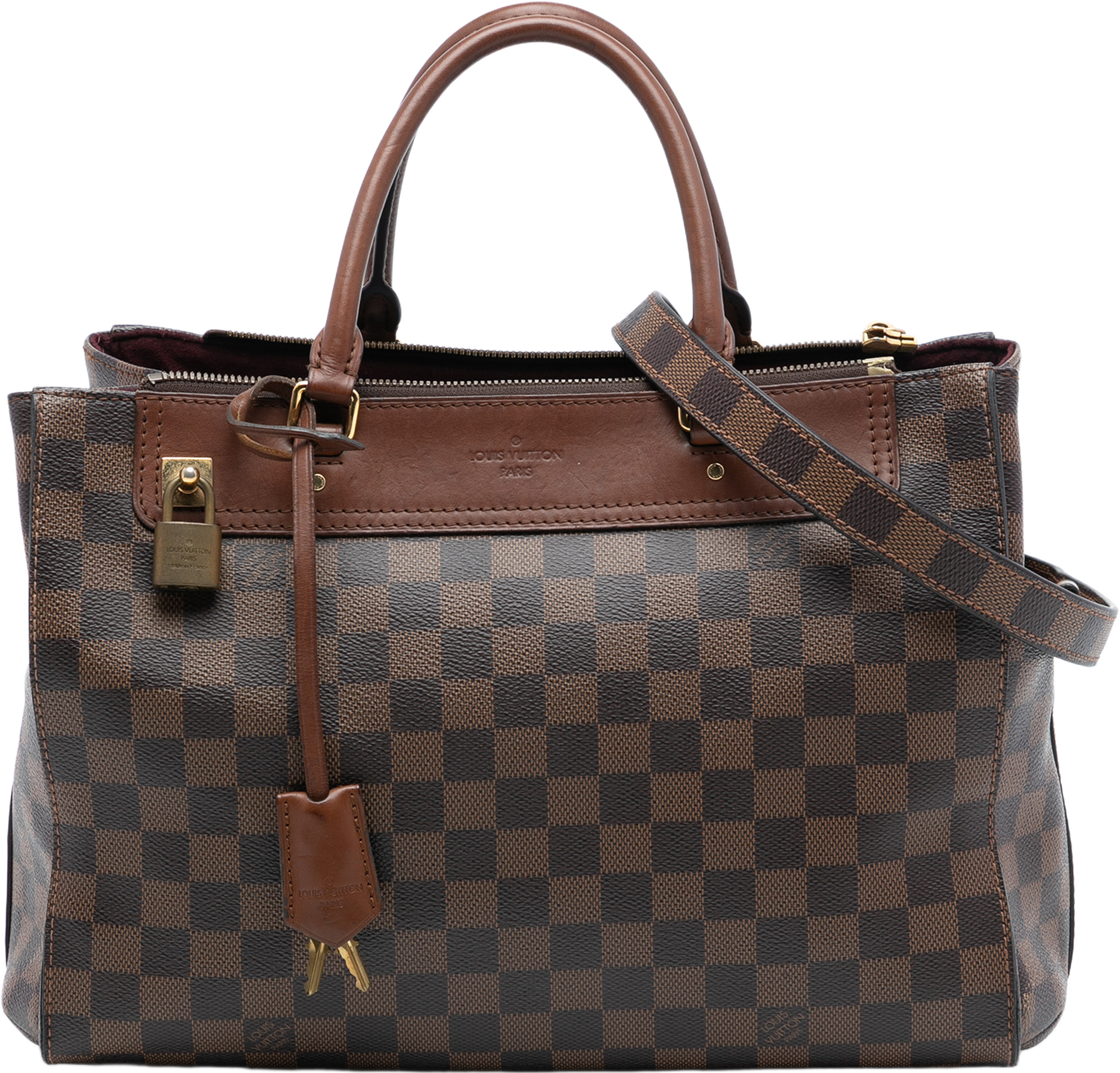 Louis Vuitton Damier Ebene Greenwich Pm, från Luxclusif, i färgen brown. Klicka för att öppna bilden i stort format
