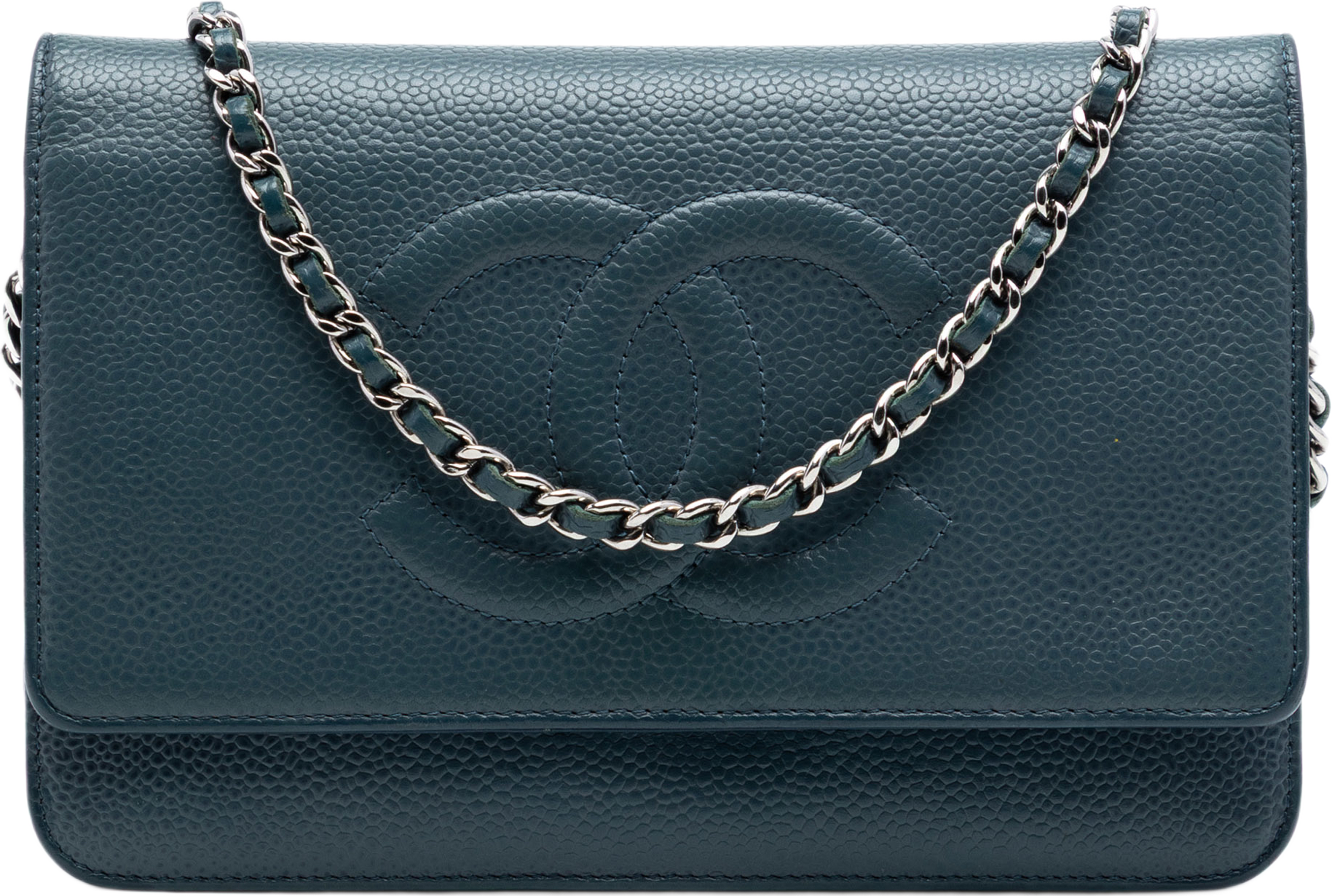 Chanel Cc Caviar Wallet On Chain, från Luxclusif, i färgen blå. Klicka för att öppna bilden i stort format