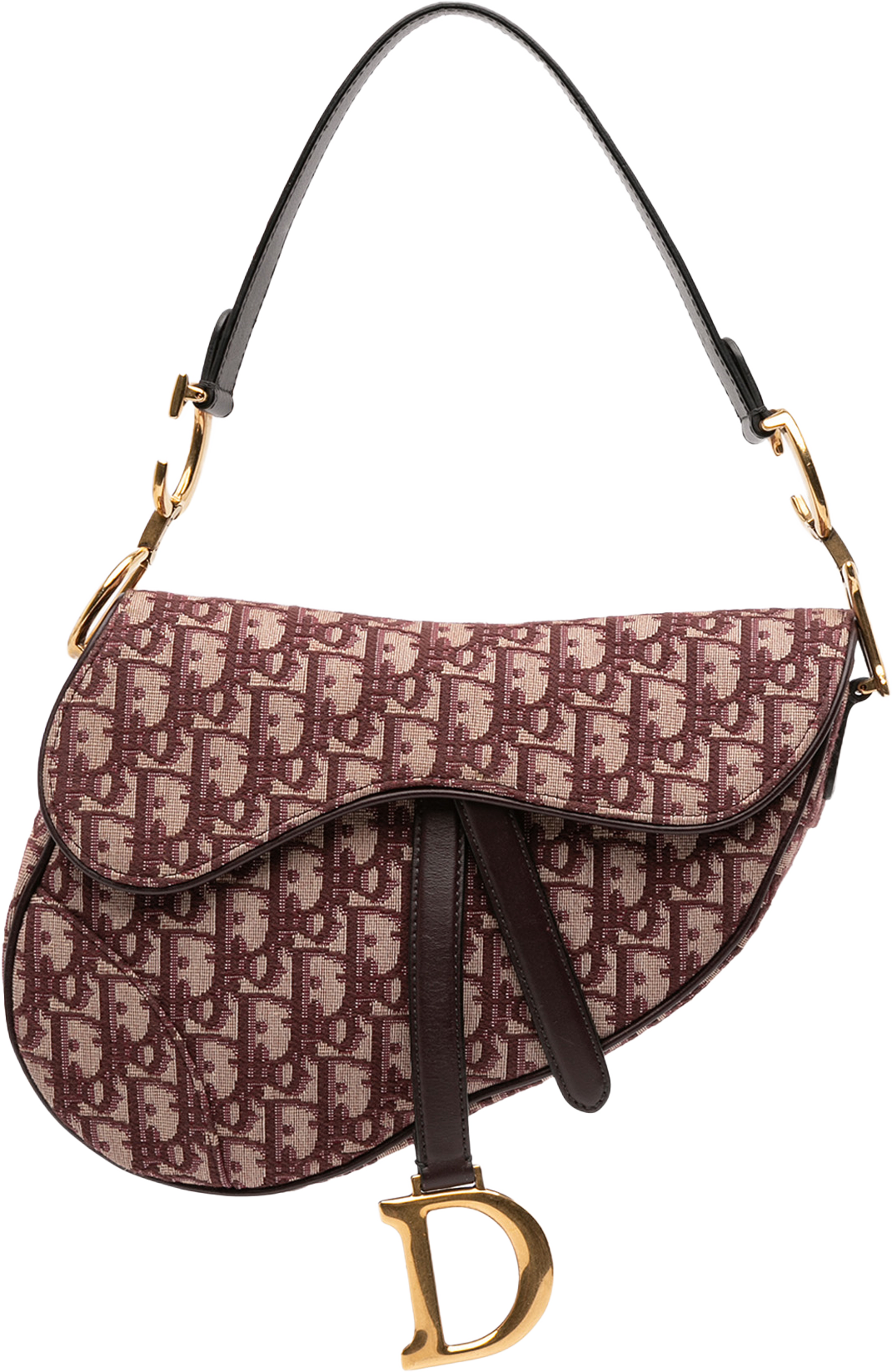 Dior Oblique Canvas Saddle Bag, från Luxclusif, i färgen red. Klicka för att öppna bilden i stort format