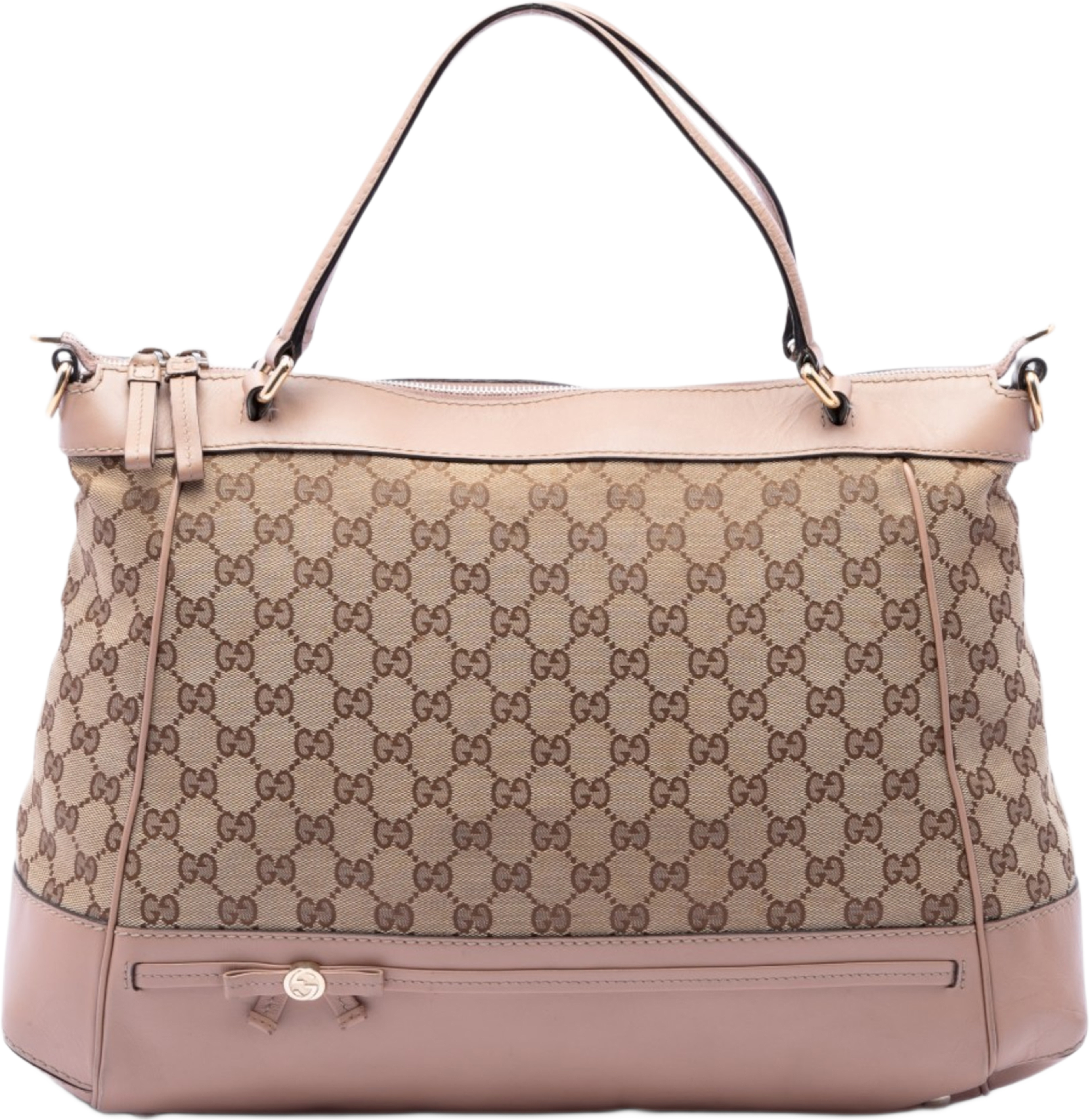 Gucci Gg Canvas Mayfair Satchel, från Luxclusif, i färgen beige. Klicka för att öppna bilden i stort format
